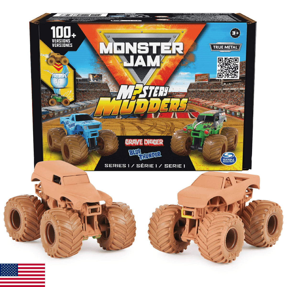 Monster Jam, Mystery Mudders 2-Pack Monster Trucks, Official 1:64 Die-Cast Vehic - Image 1