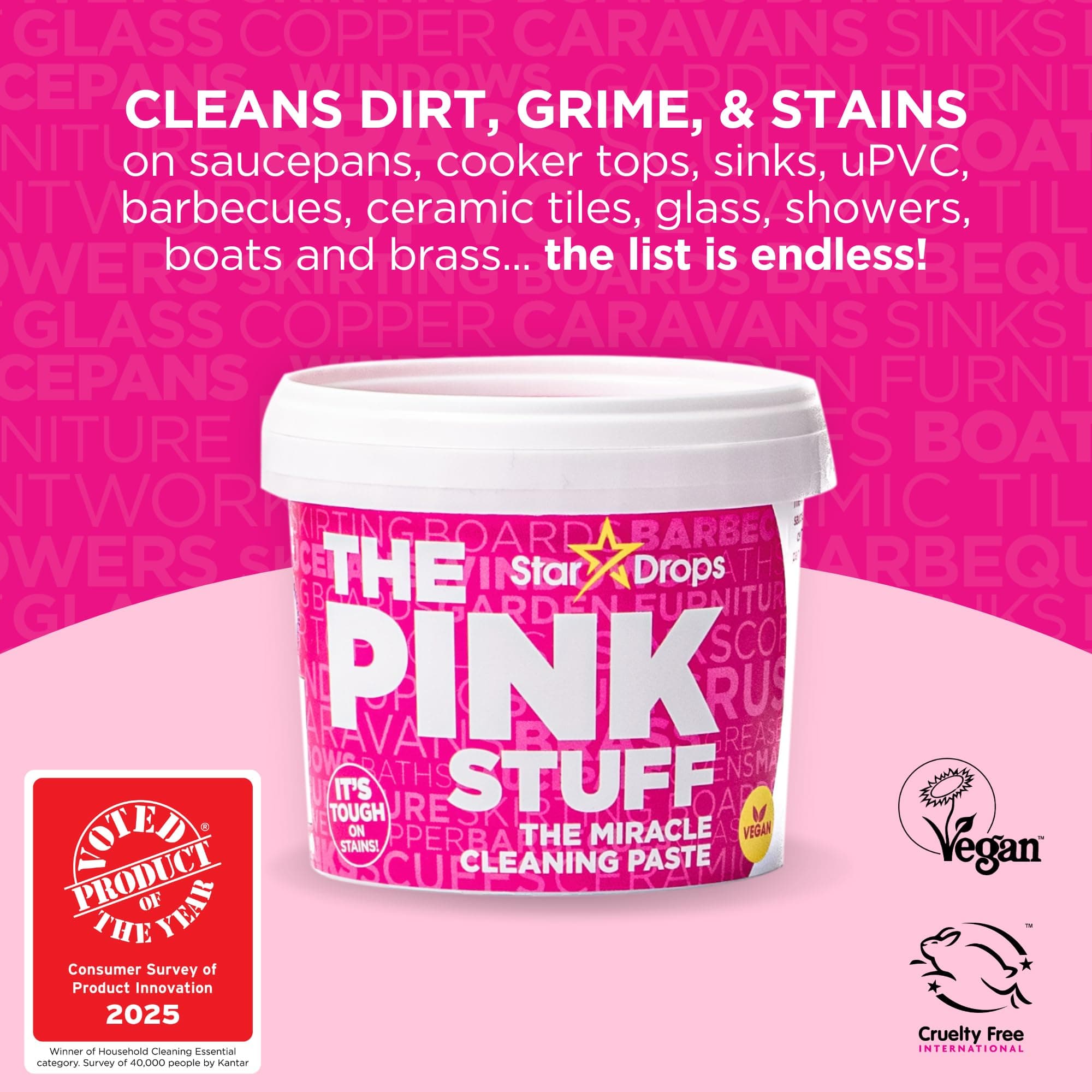 The Pink Stuff Ultimate Bundle - Paste, Multi-Purpose, Bathroom, Cream Cleaner - Thumbnail 2