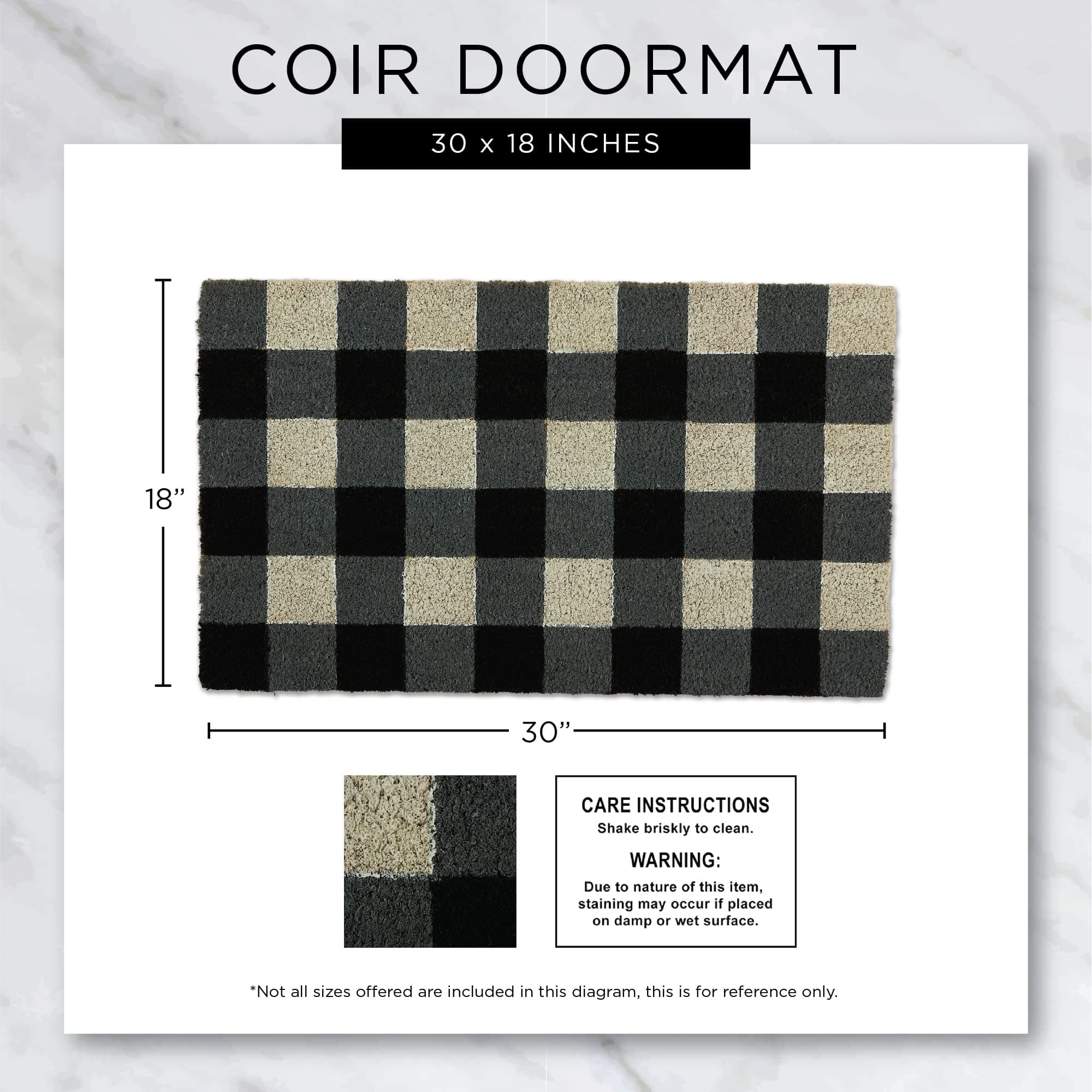 DII Indoor/Outdoor Natural Coir Fiber Spring/Summer Doormat, 17x29, Lucky Day - Thumbnail 3