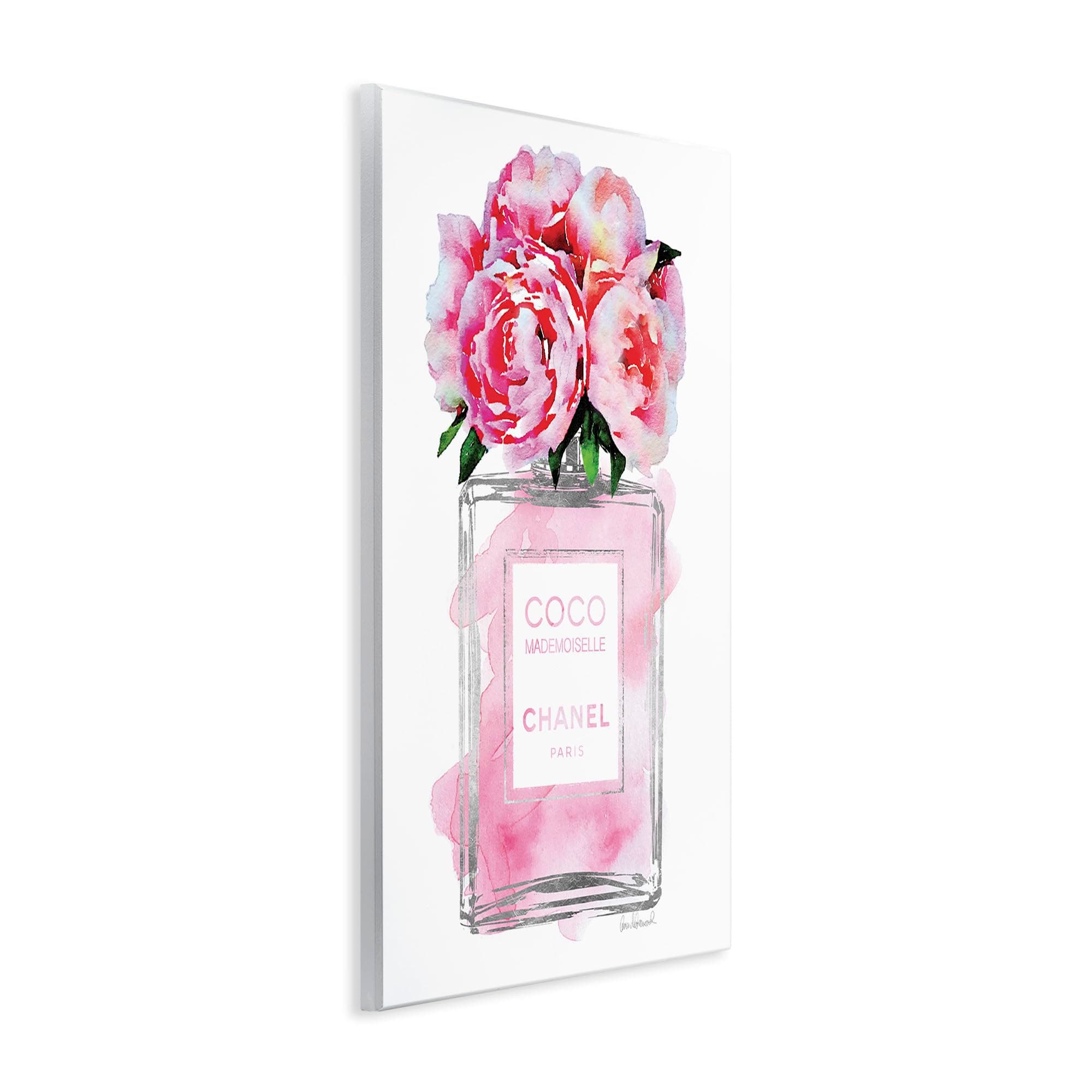 Stupell Industries Glam Perfume Bottle V2 Flower Silver Pink Peony Wall Plaque A - Thumbnail 3