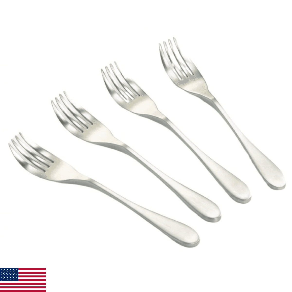 Knork Original Matte Dinner Forks, 4 Piece, 18/10 Stainless Steel - Image 1