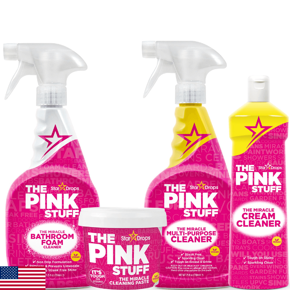 The Pink Stuff Ultimate Bundle - Paste, Multi-Purpose, Bathroom, Cream Cleaner - Image 1