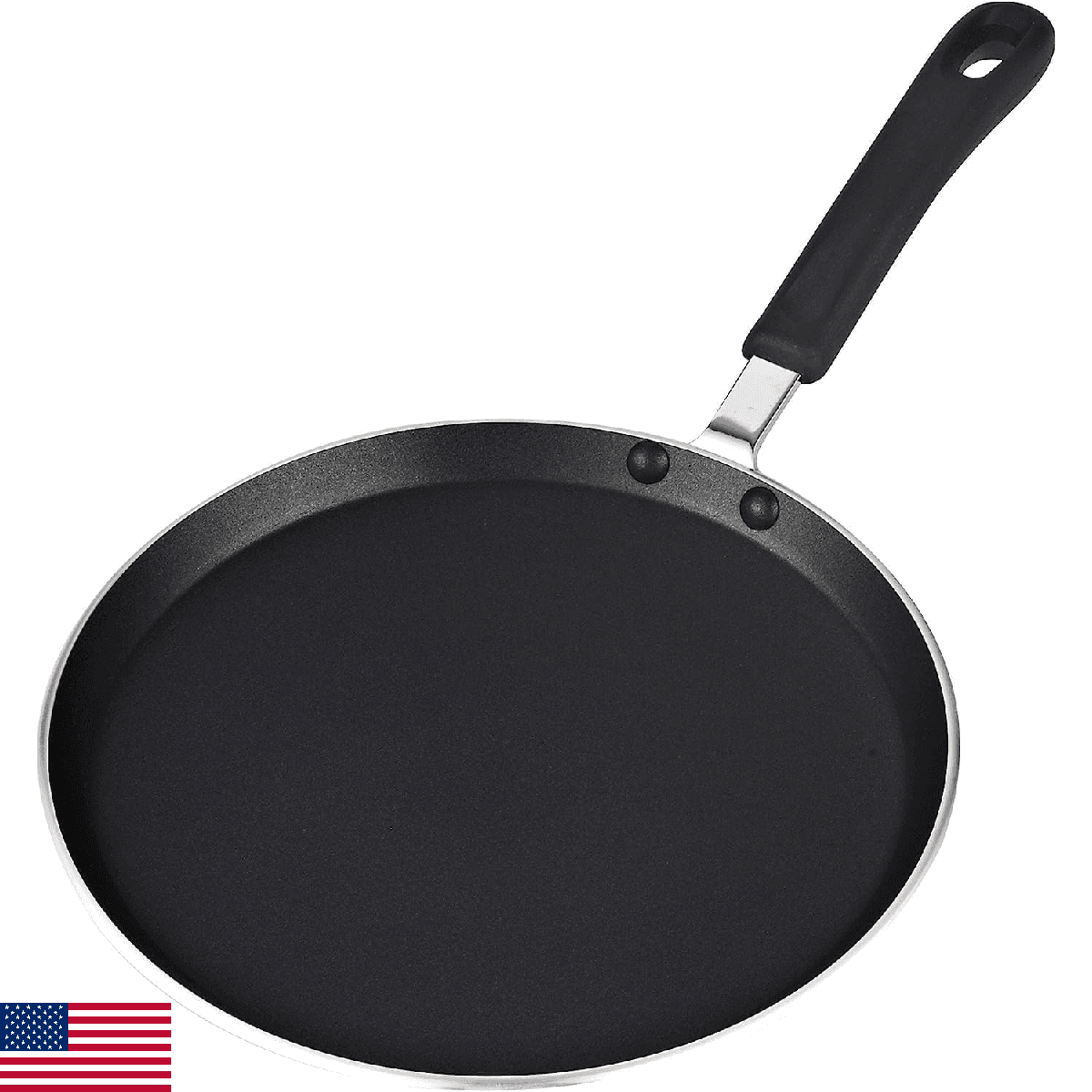Cook N Home 10.25-Inch Nonstick Heavy Gauge Crepe Pancake Pan Griddle, 26cm, Bla - Image 1