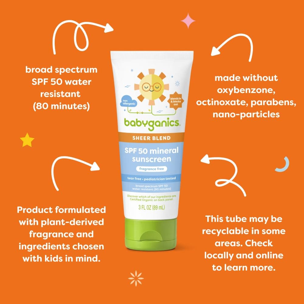 Babyganics SPF 50 Mineral Sunscreen Lotion, Sheer Blend, UVA UVB Protection, Oct - Thumbnail 6