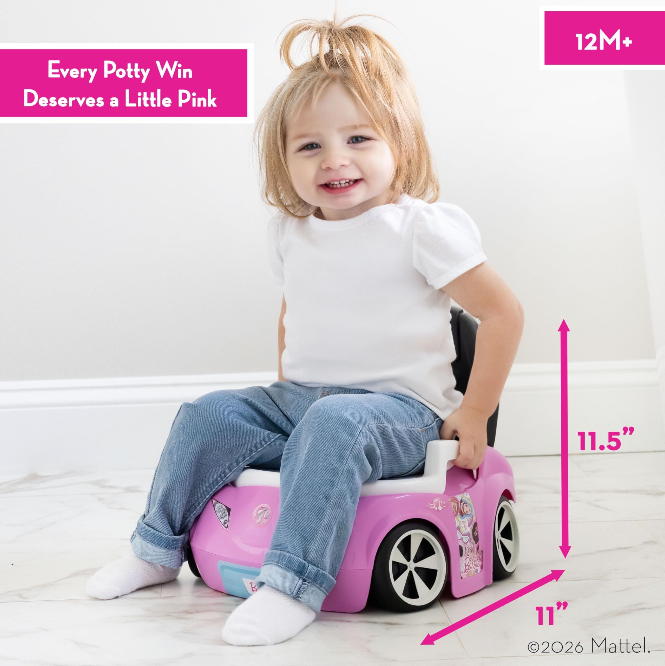 Barbie™ Convertible Car Potty Training Toilet, Includes Detachable Toddler Toile - Thumbnail 2
