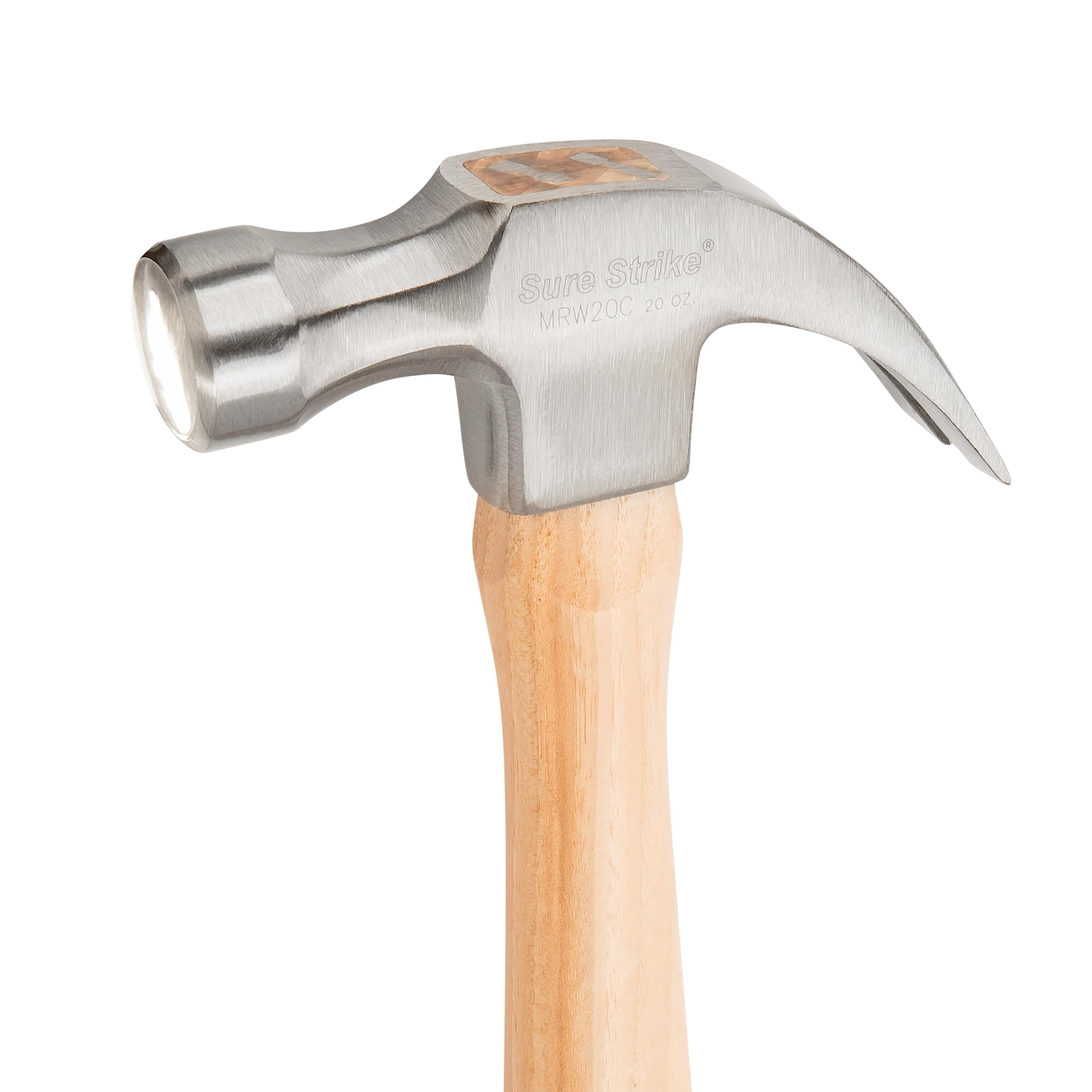ESTWING Sure Strike 20 oz Curved Claw Hammer - Smooth Face, Hickory Handle MRW20 - Thumbnail 3