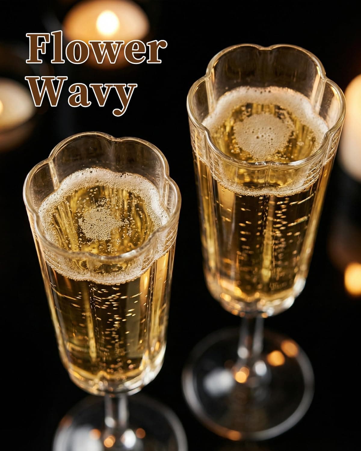 Ciaell 24 Pack Plastic Champagne Flutes - 6 Oz Flower Wavy Champagne Plastic Gla - Thumbnail 6