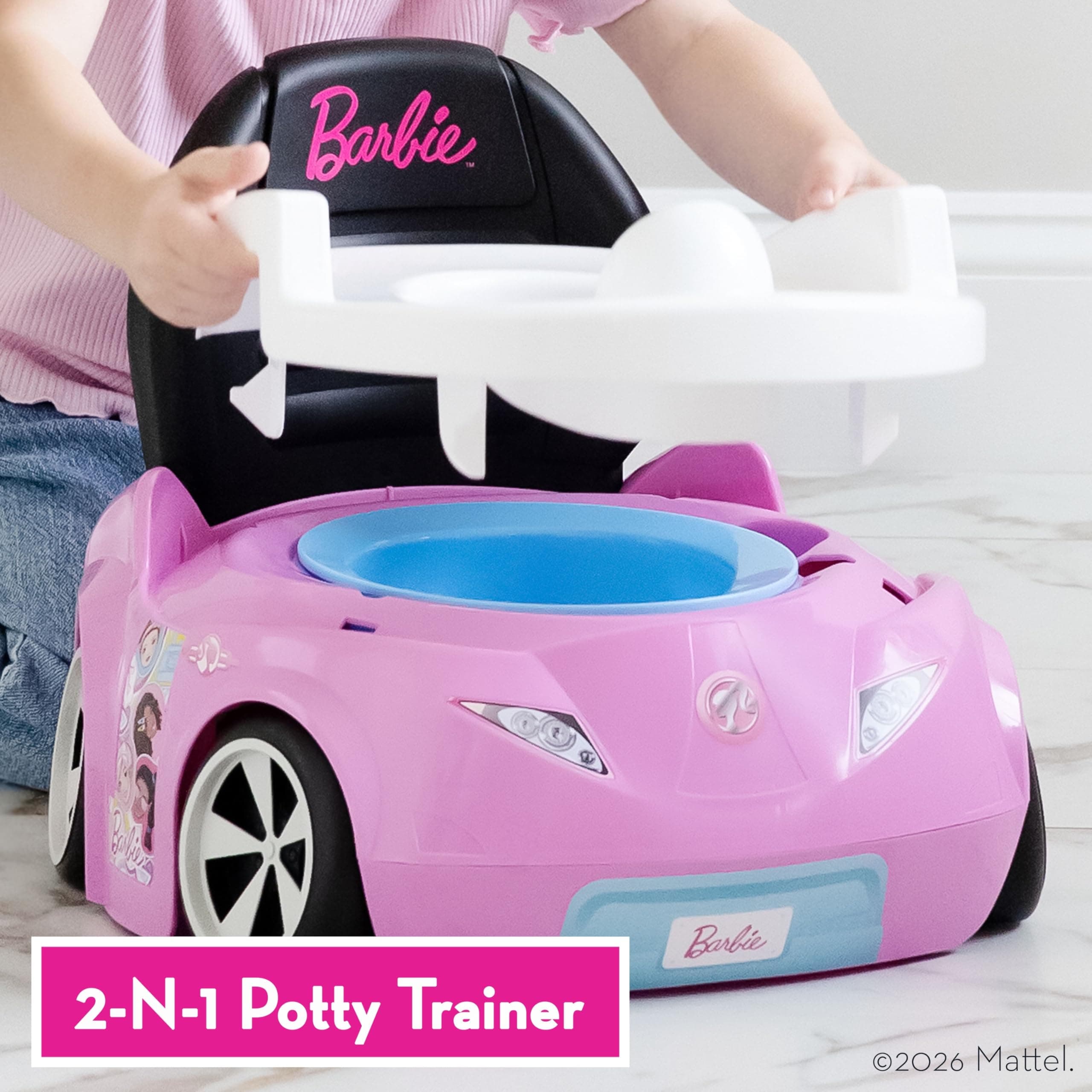 Barbie™ Convertible Car Potty Training Toilet, Includes Detachable Toddler Toile - Thumbnail 4