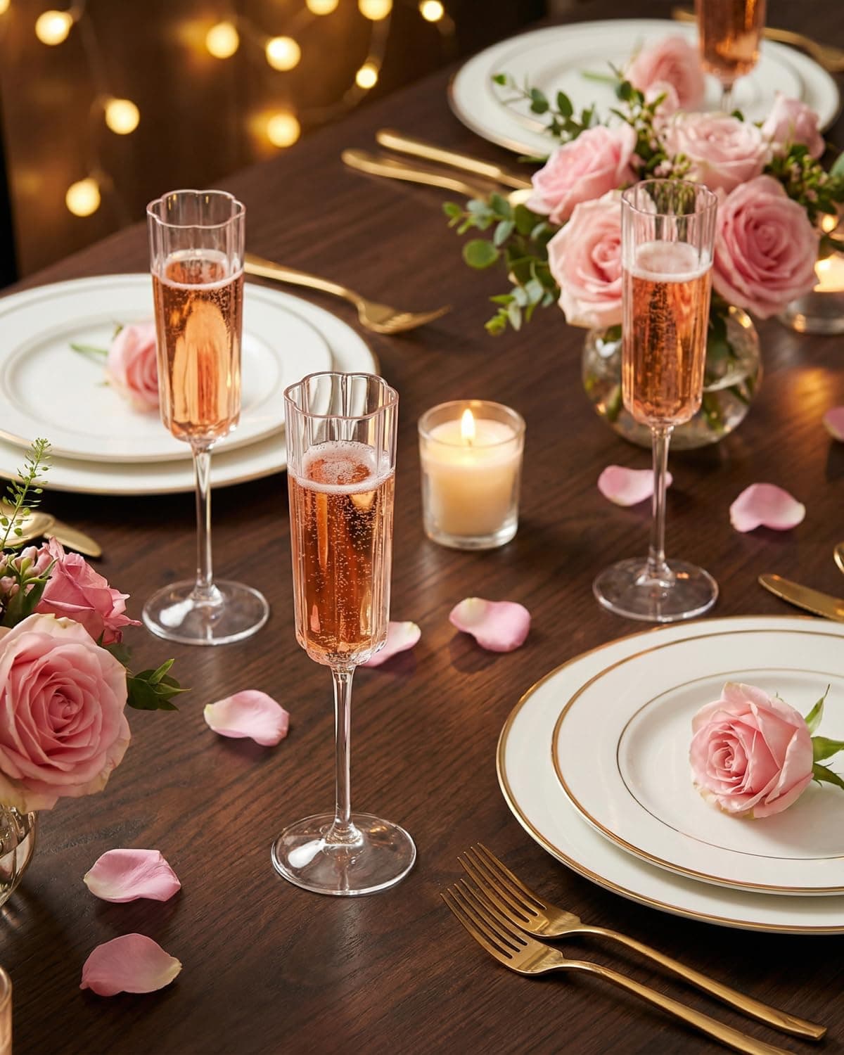 Ciaell 24 Pack Plastic Champagne Flutes - 6 Oz Flower Wavy Champagne Plastic Gla - Thumbnail 5