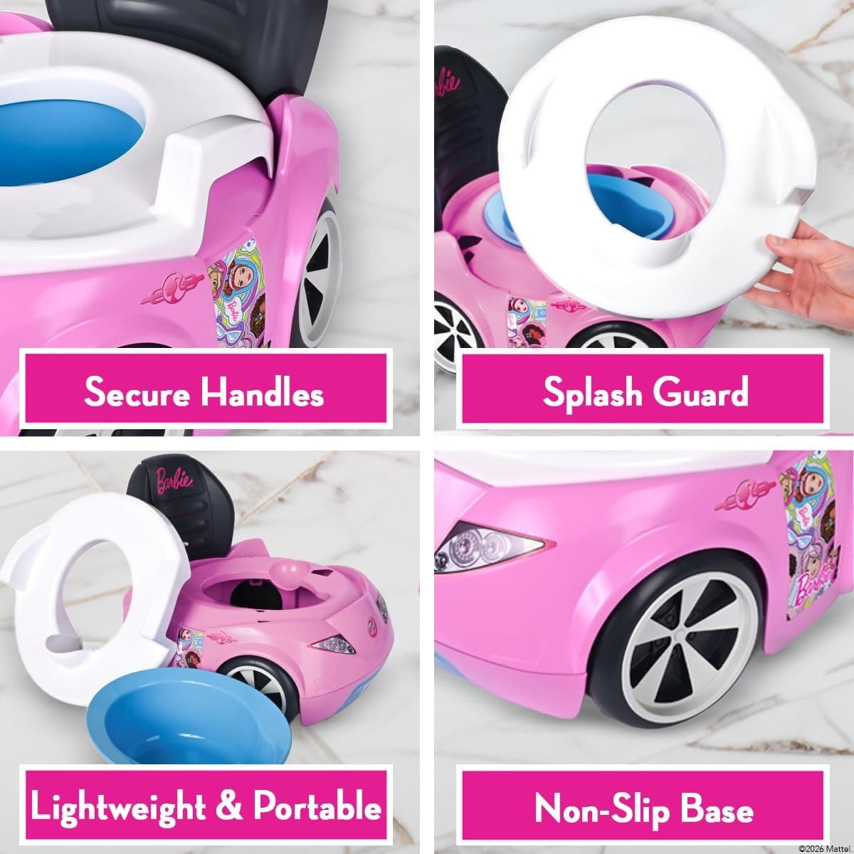 Barbie™ Convertible Car Potty Training Toilet, Includes Detachable Toddler Toile - Thumbnail 3