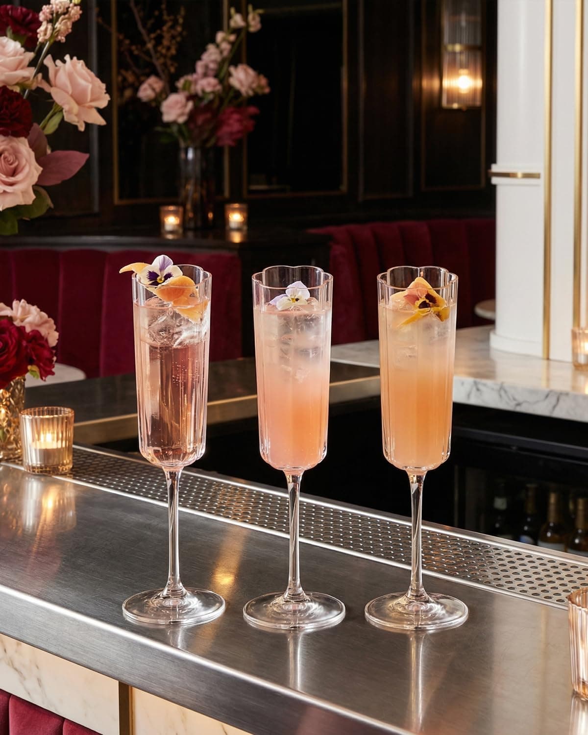 Ciaell 24 Pack Plastic Champagne Flutes - 6 Oz Flower Wavy Champagne Plastic Gla - Thumbnail 8