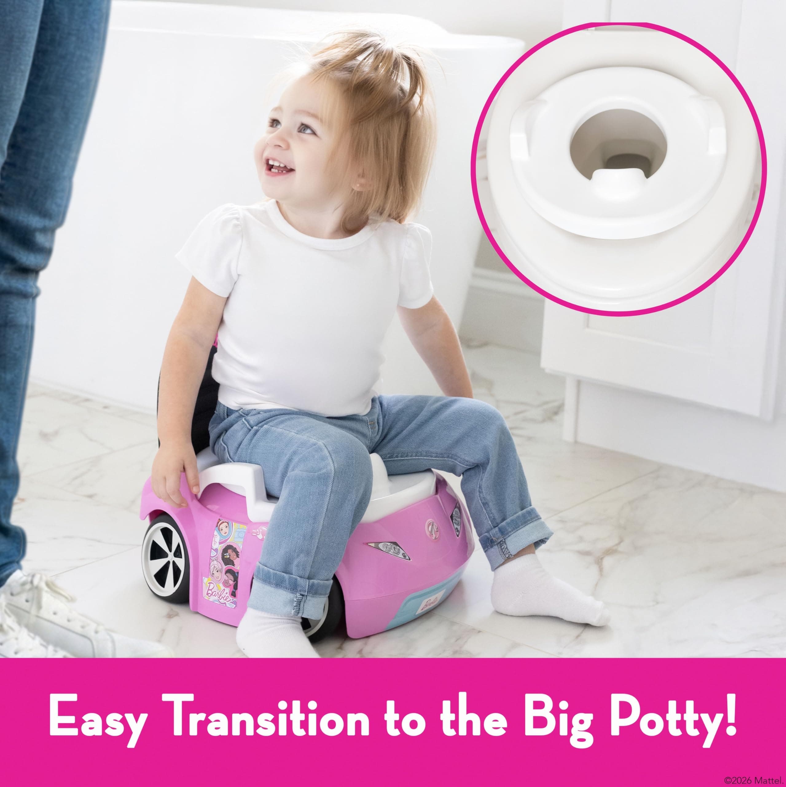 Barbie™ Convertible Car Potty Training Toilet, Includes Detachable Toddler Toile - Thumbnail 6