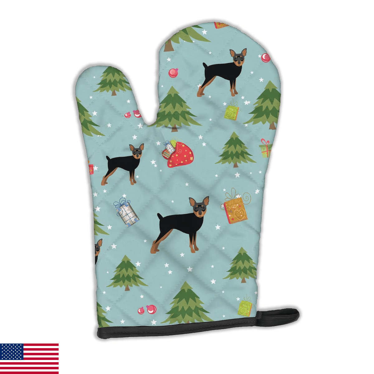 Caroline's Treasures BB4968OVMT Christmas Miniature Pinscher Oven Mitt, Heat Res - Image 1