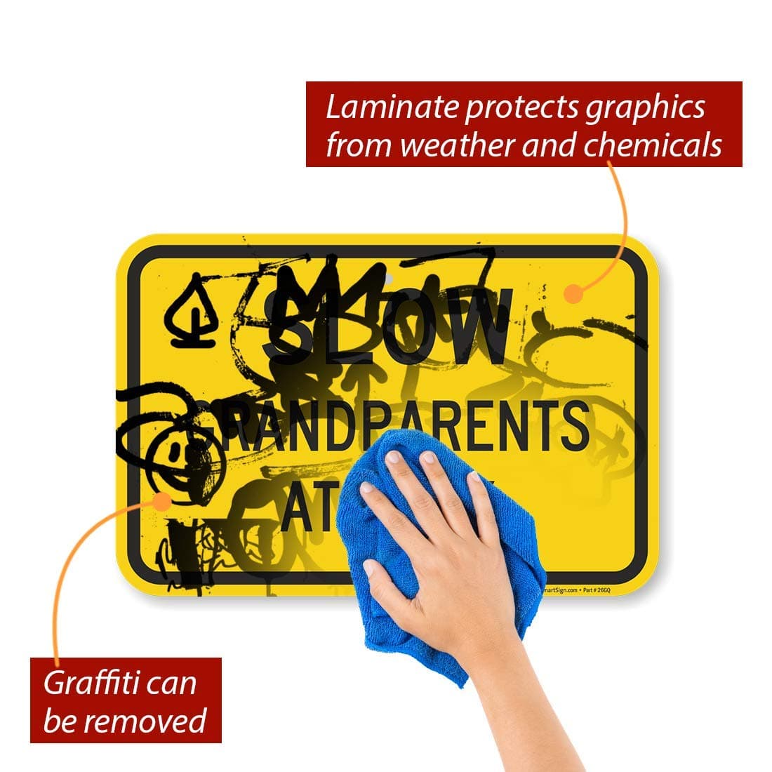 SmartSign Slow - Grandparents At Play Sign 12x18 Aluminum - Thumbnail 2
