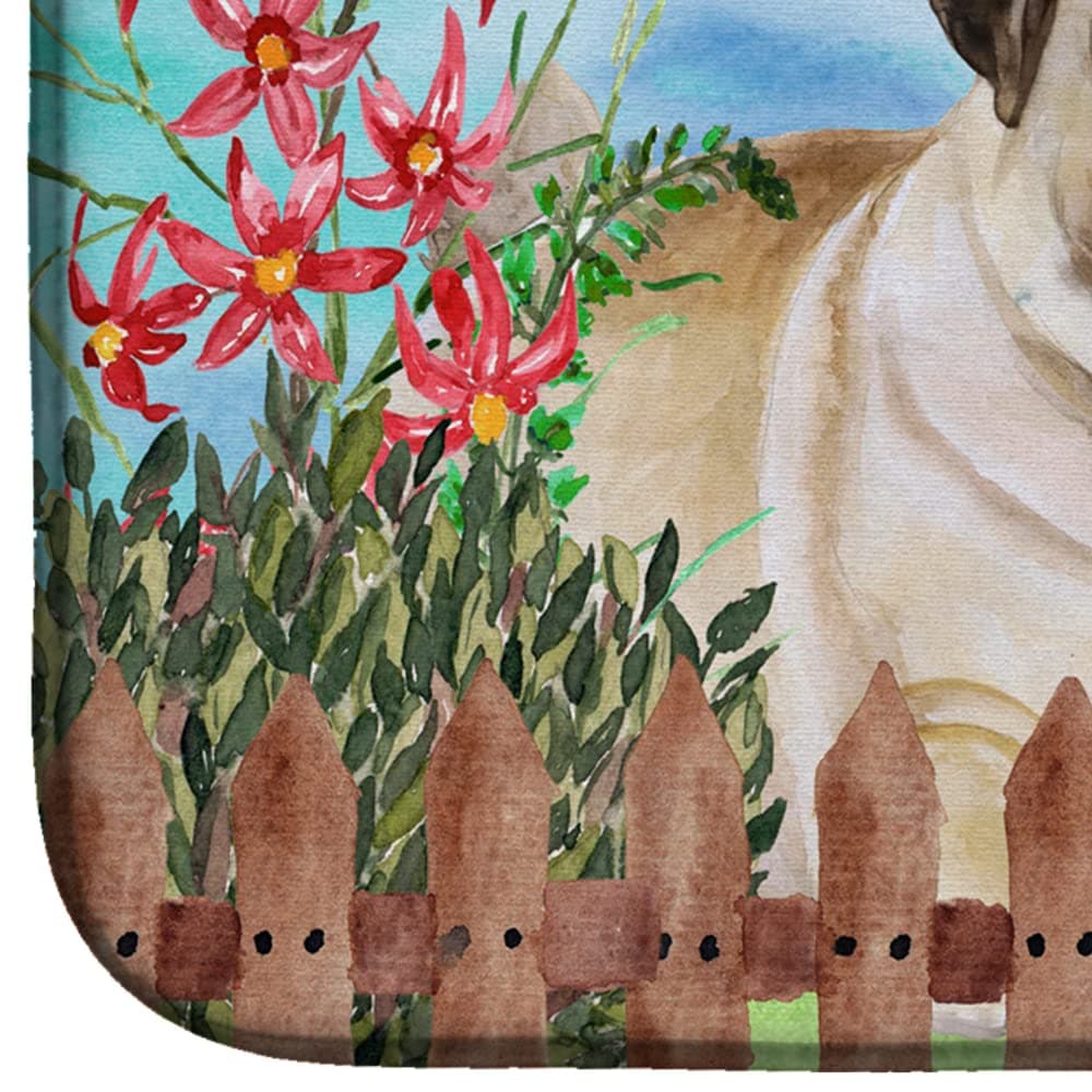 Caroline's Treasures CK1280DDM Fawn Pug Spring Dish Drying Mat Absorbent Dish Dr - Thumbnail 4