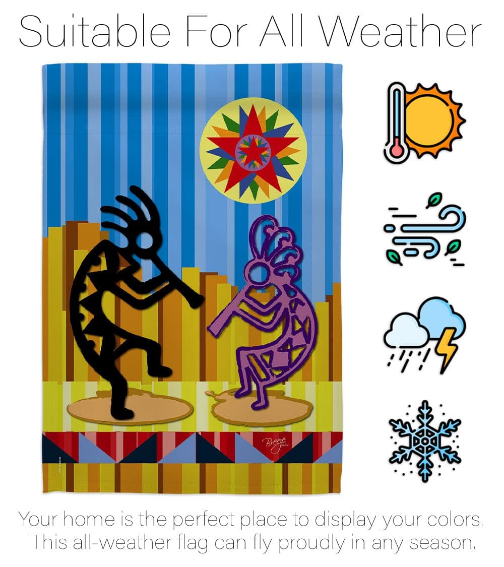 Breeze Decor SW-H-115079-IP Kokopelli Dream Decorative Vertical House Flag, 28" - Thumbnail 6