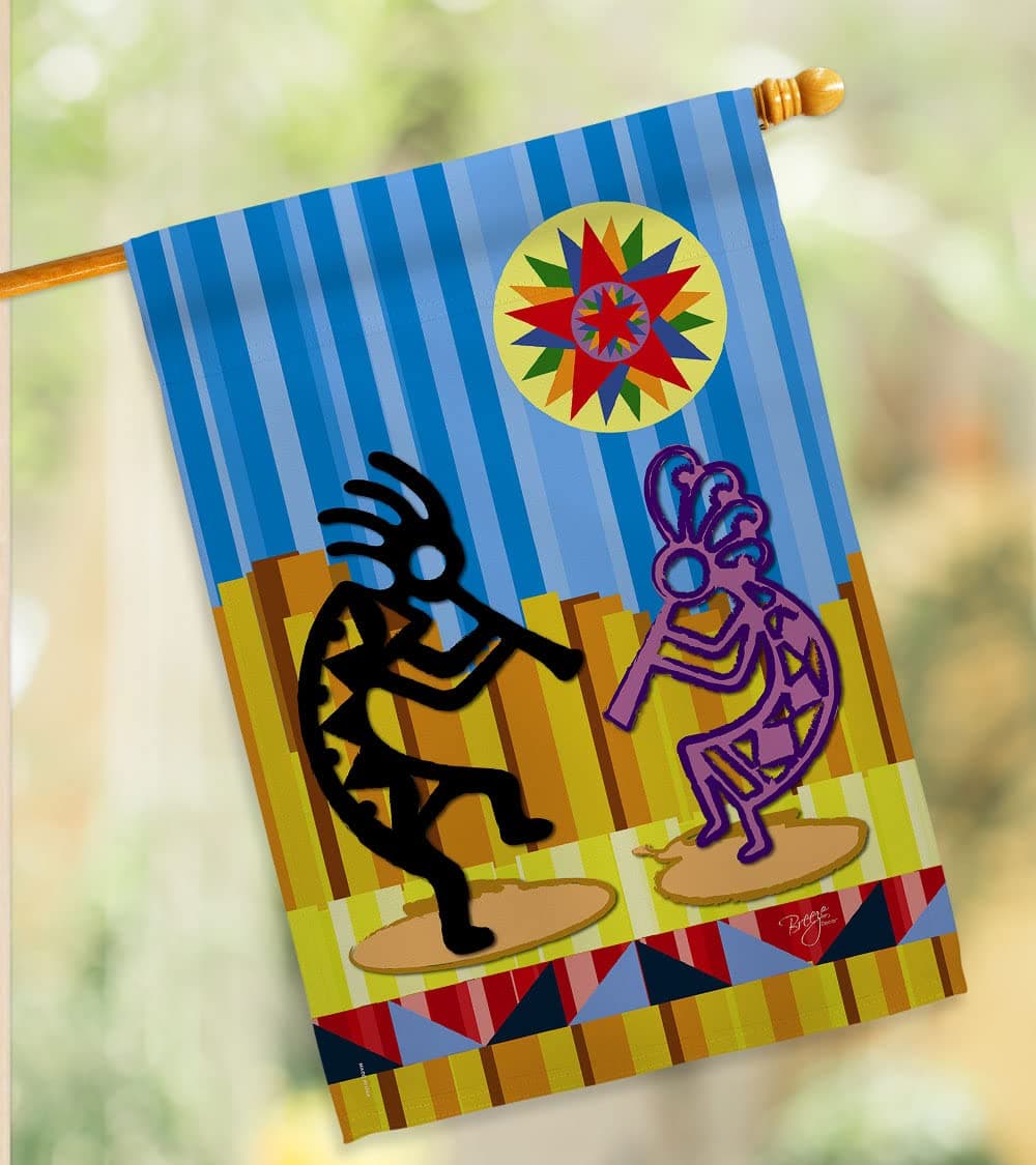 Breeze Decor SW-H-115079-IP Kokopelli Dream Decorative Vertical House Flag, 28" - Thumbnail 9