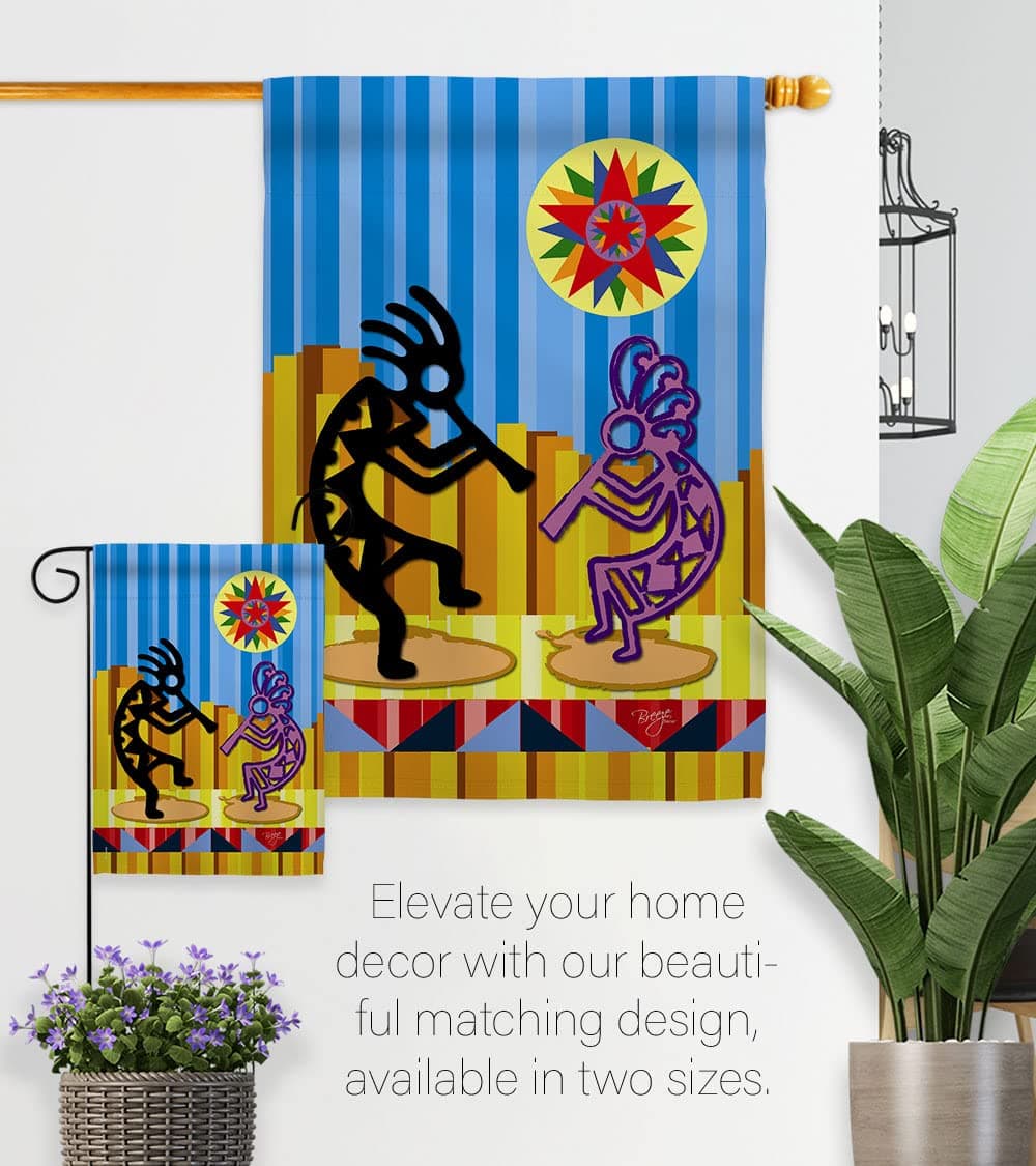 Breeze Decor SW-H-115079-IP Kokopelli Dream Decorative Vertical House Flag, 28" - Thumbnail 8