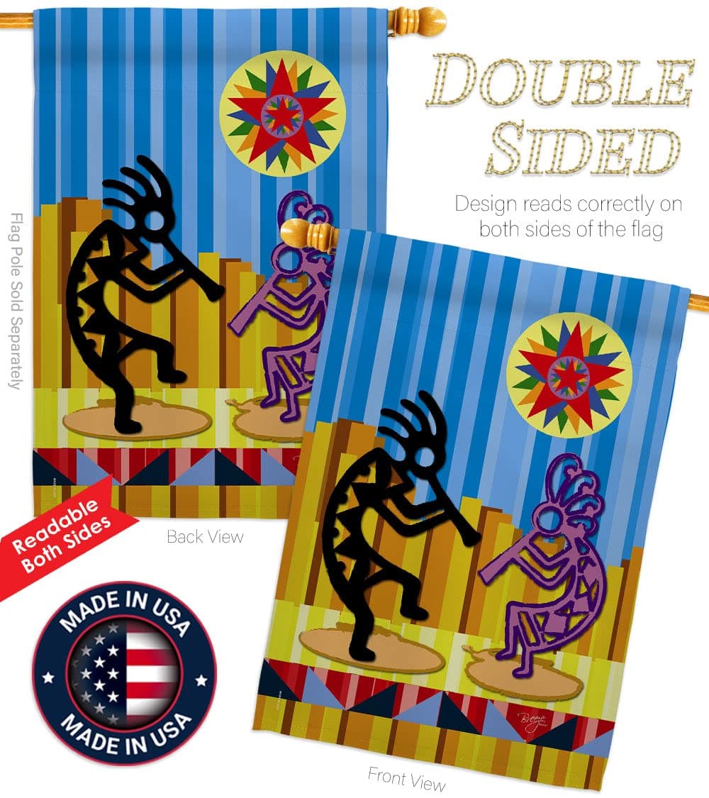 Breeze Decor SW-H-115079-IP Kokopelli Dream Decorative Vertical House Flag, 28" - Thumbnail 3