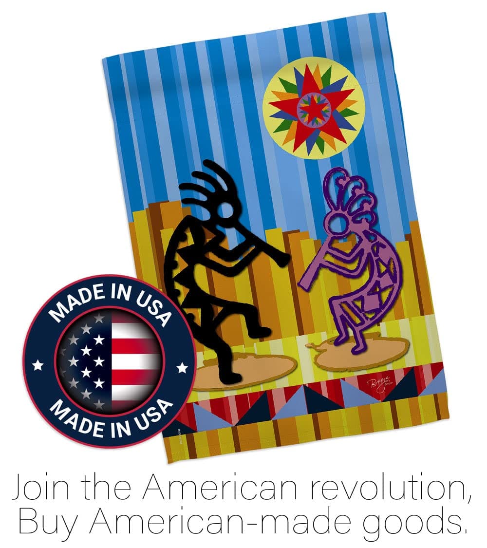 Breeze Decor SW-H-115079-IP Kokopelli Dream Decorative Vertical House Flag, 28" - Thumbnail 5