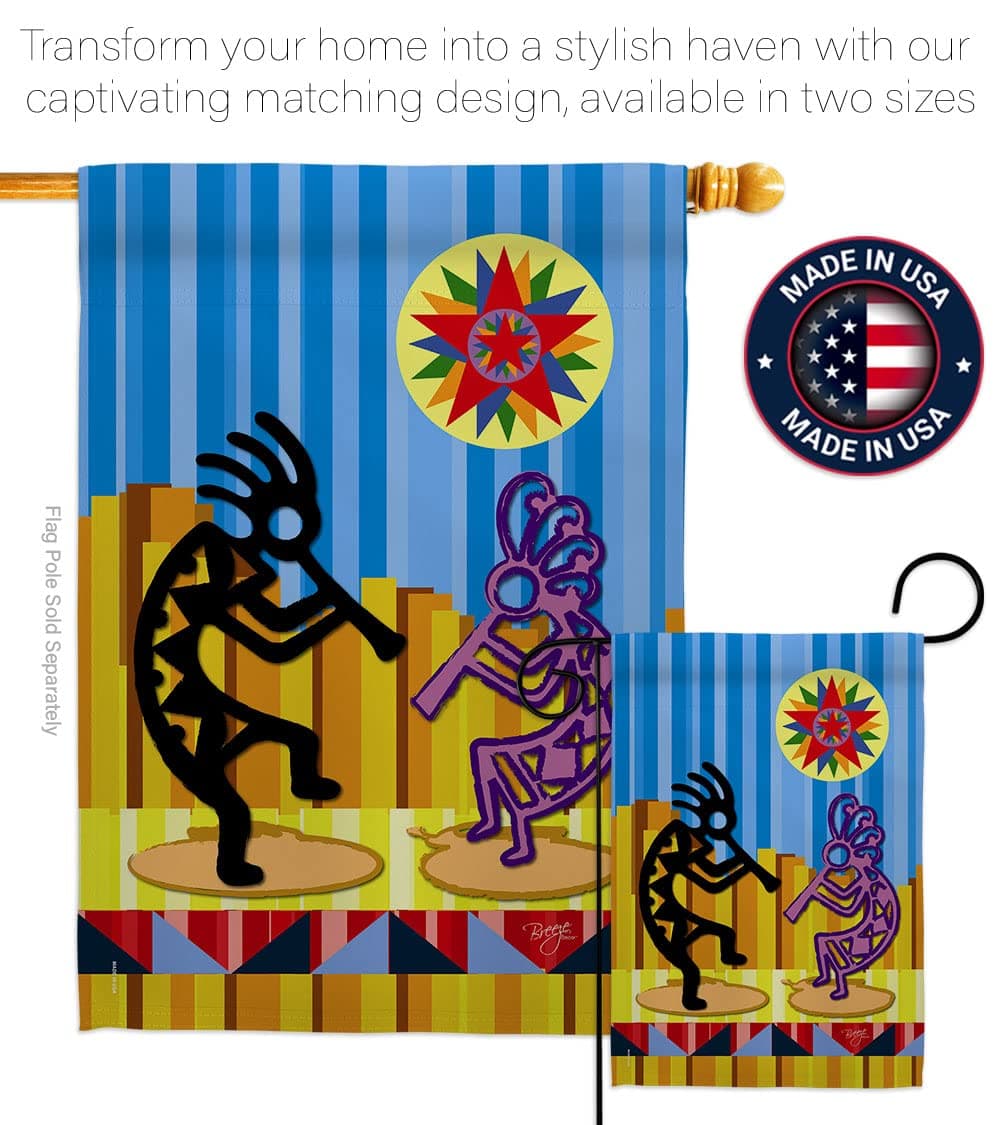 Breeze Decor SW-H-115079-IP Kokopelli Dream Decorative Vertical House Flag, 28" - Thumbnail 4