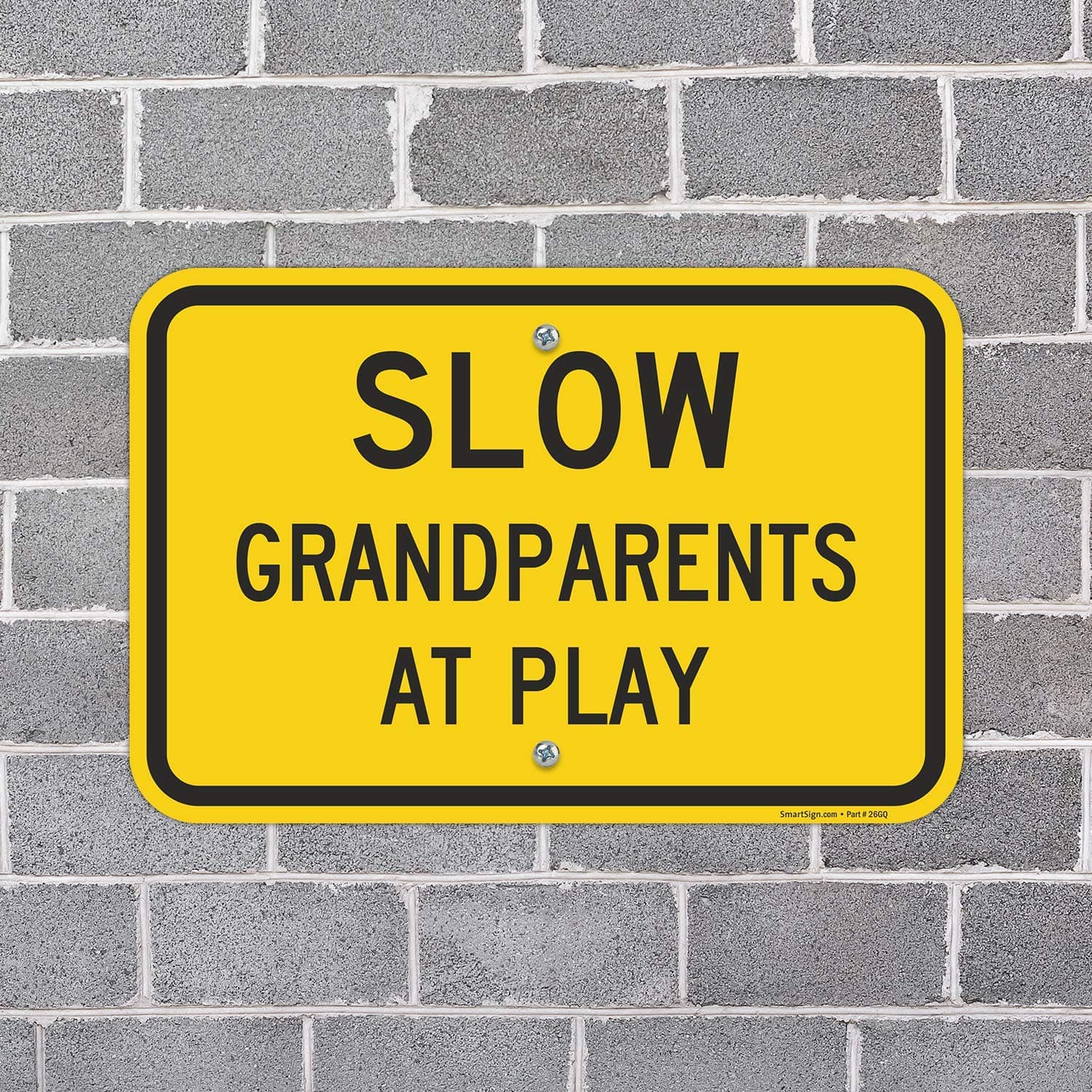 SmartSign Slow - Grandparents At Play Sign 12x18 Aluminum - Thumbnail 3