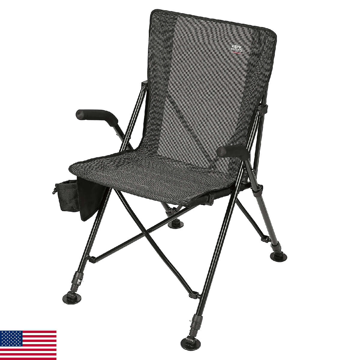 KEMIMOTO Portable Lightweight Folding Camping Chair, 4 Legs Adjustable Height, 2 - Image 1