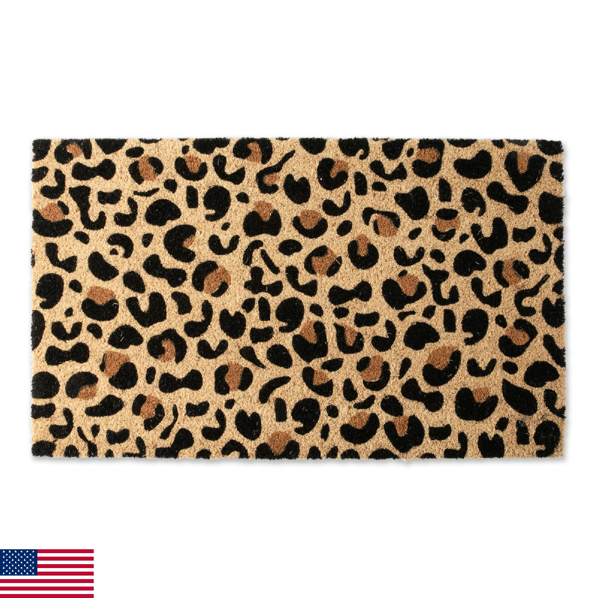 DII Colorful Design Natural Coir Doormat, 18x30, Leopard Spots - Image 1