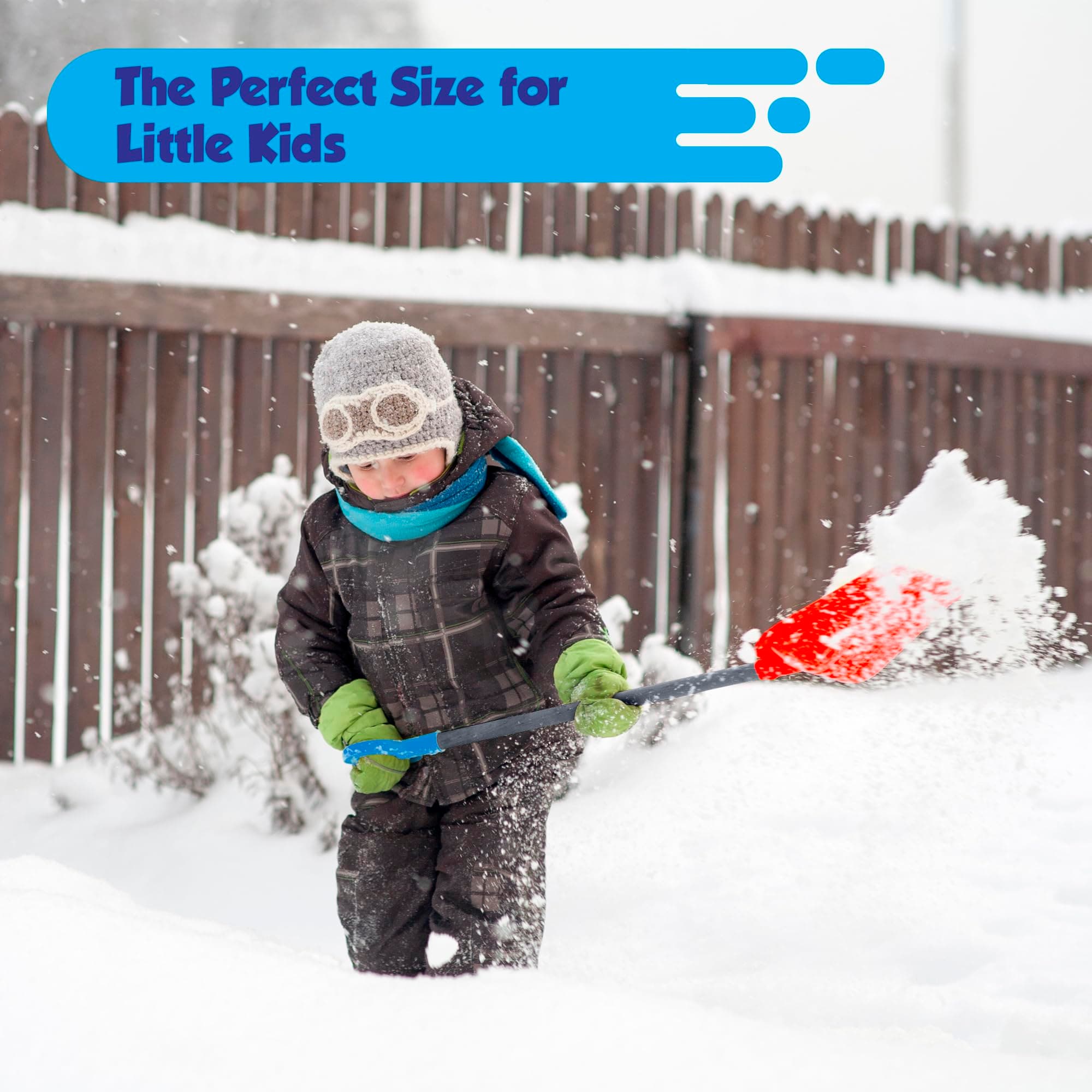 Slippery Racer Kids Outdoor Snow Shovel 27 inch (Green/Blue) - Thumbnail 6