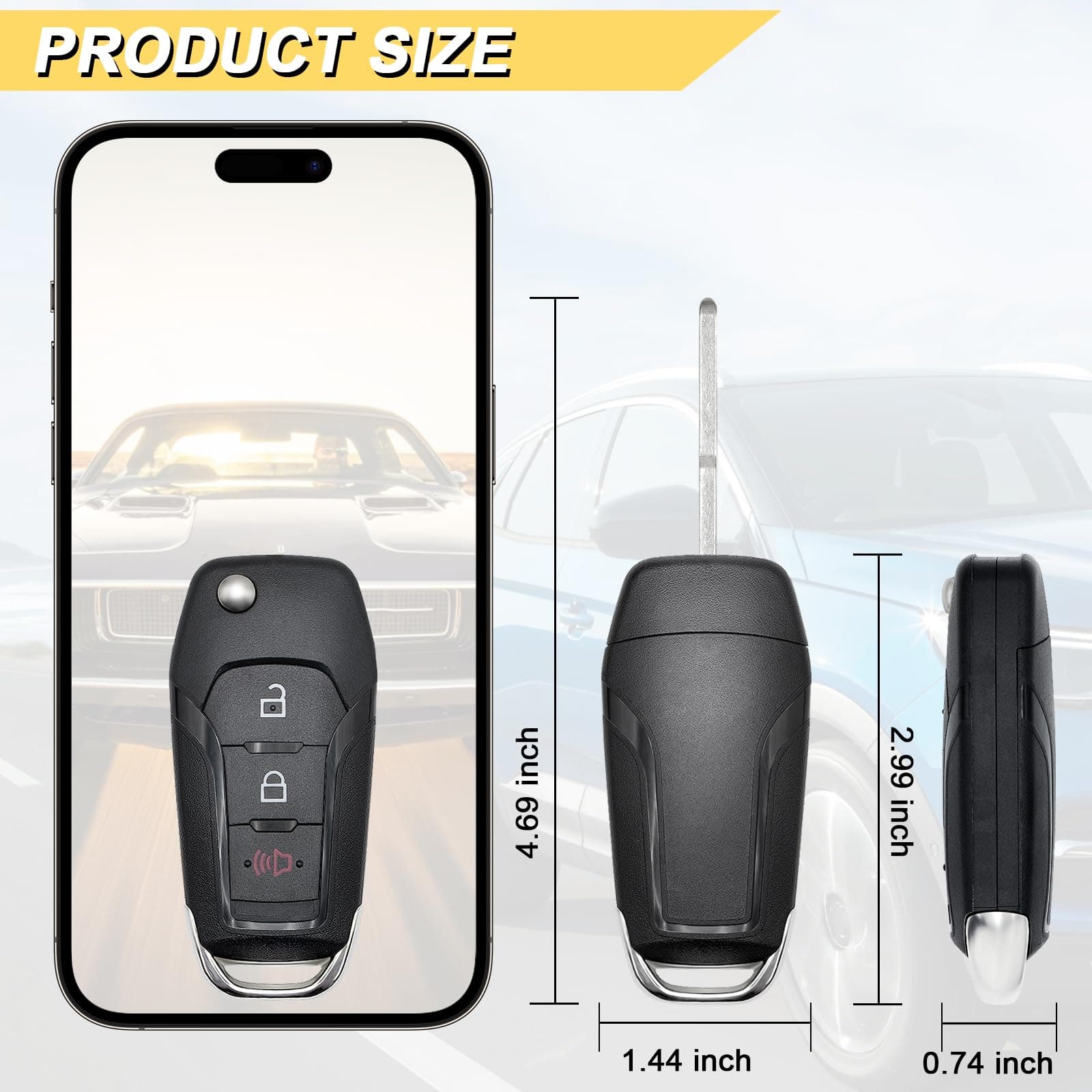 Vurkcy Key Fob Replacement for 2015-2022 Ford F-150/ 17-22 F-250 F-350 F-450 F-5 - Thumbnail 4