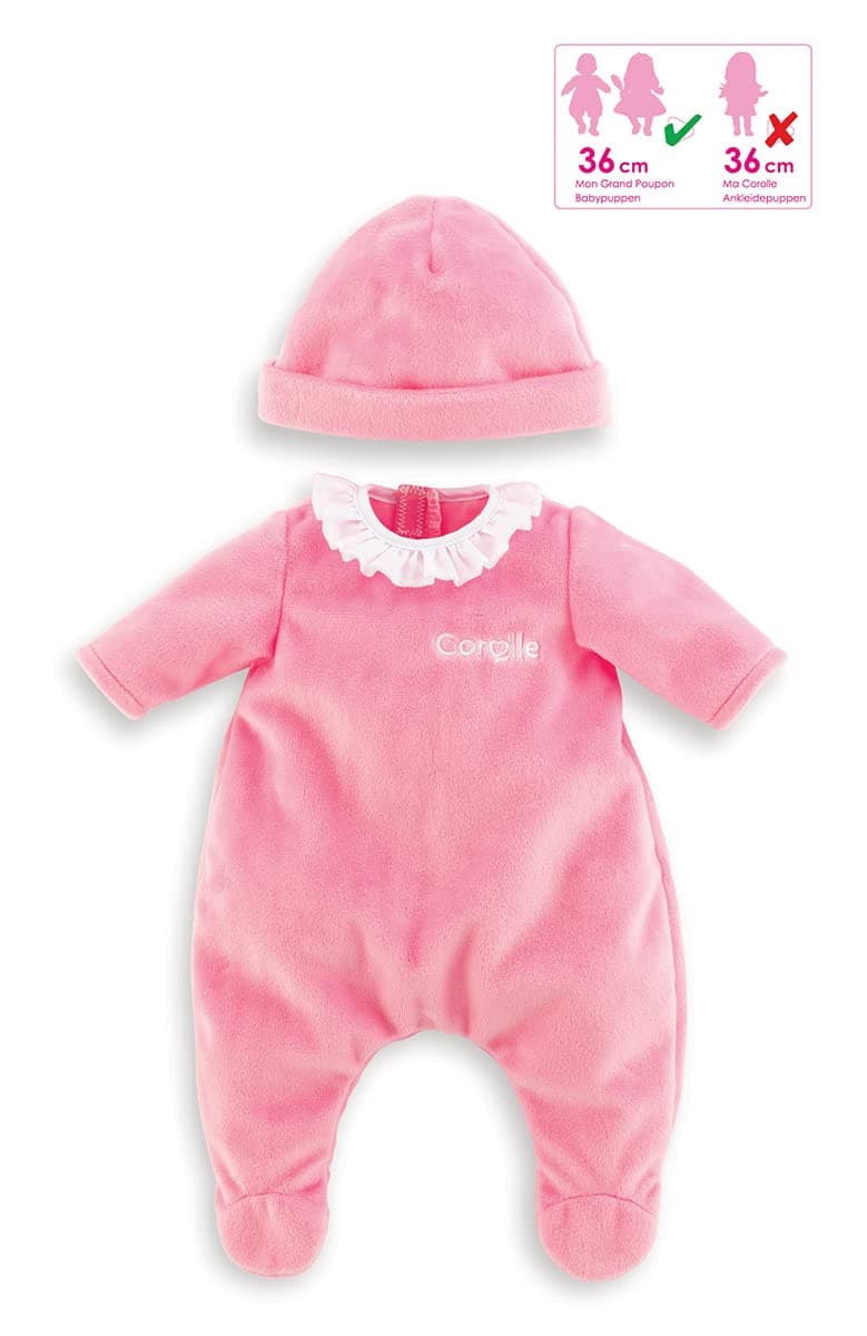 Corolle 14” Baby Doll Outfit - Pink Pajamas - Mon Grand Poupon Outfits and Acces - Thumbnail 3