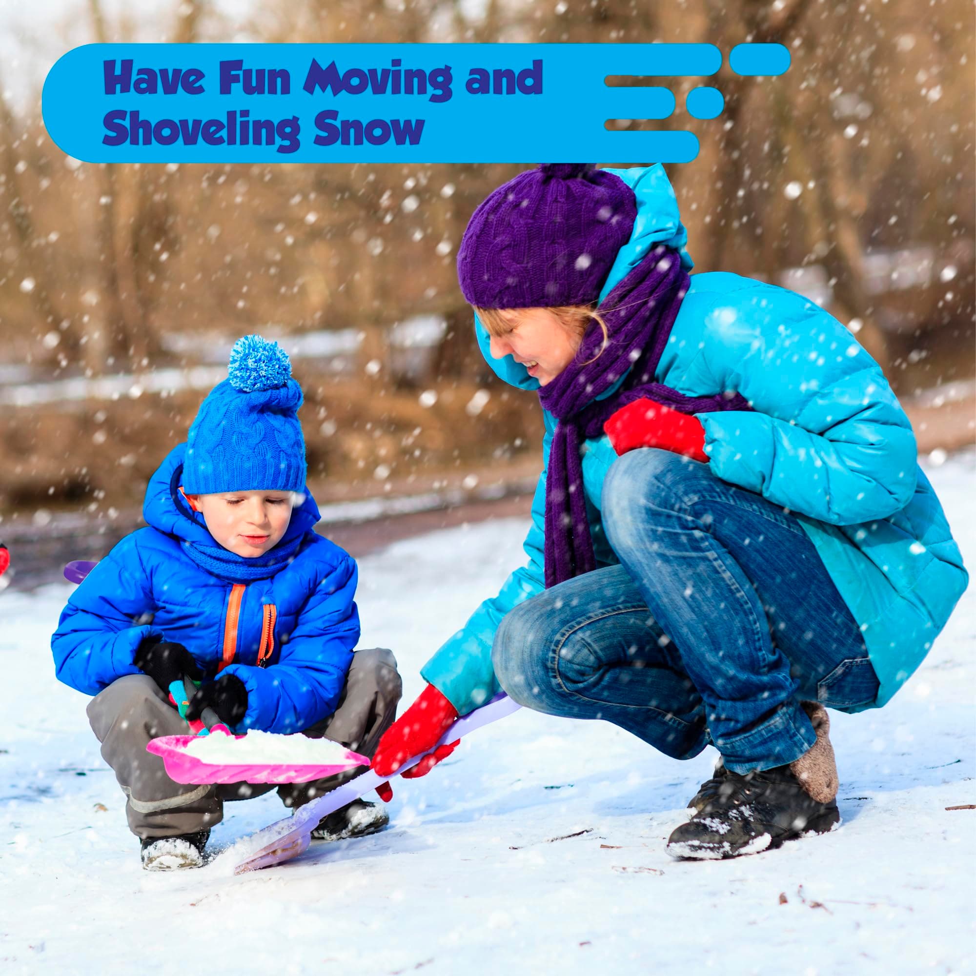 Slippery Racer Kids Outdoor Snow Shovel 27 inch (Green/Blue) - Thumbnail 5