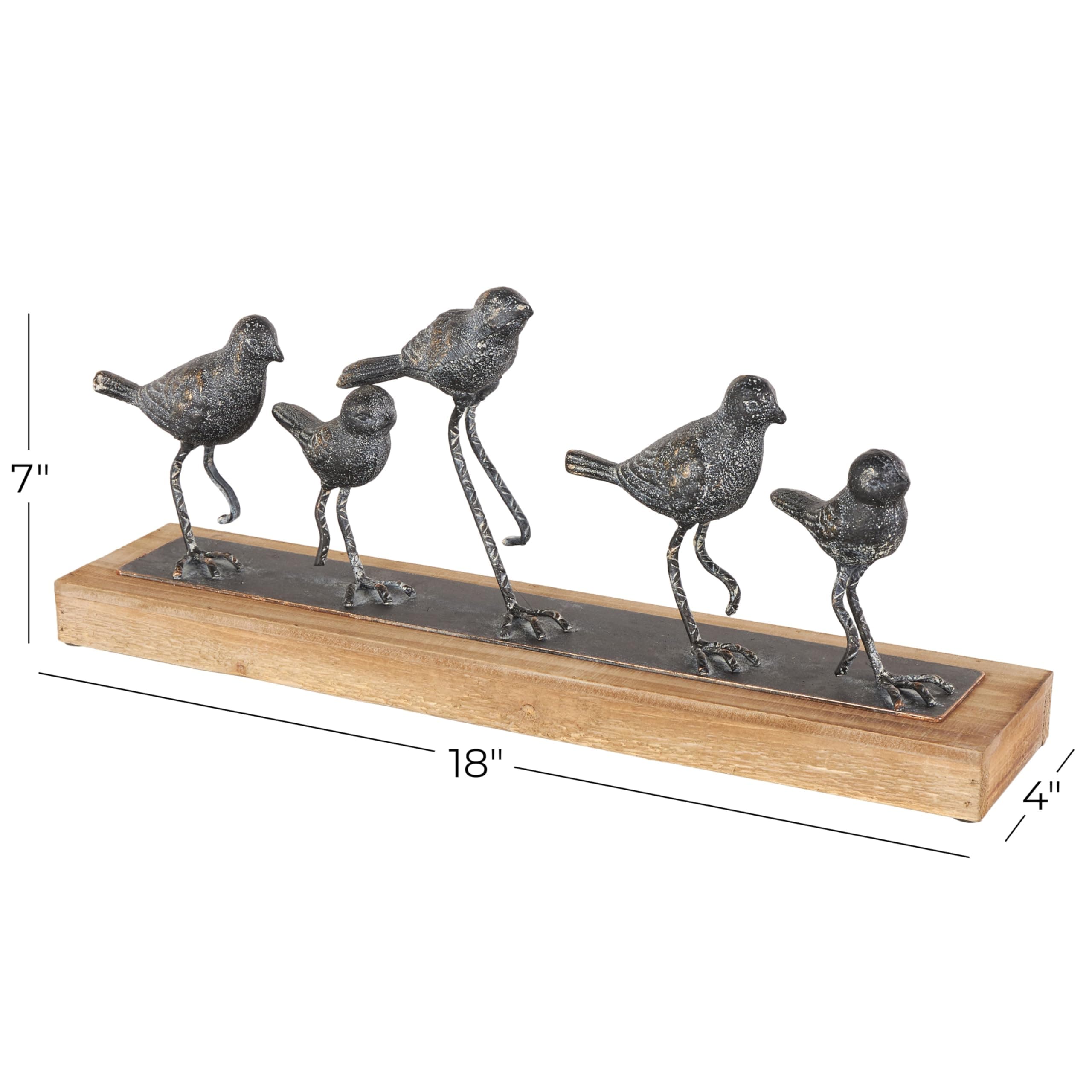 Deco 79 Metal Bird Decorative Sculpture Home Decor Statue, Accent Figurine 18" x - Thumbnail 3