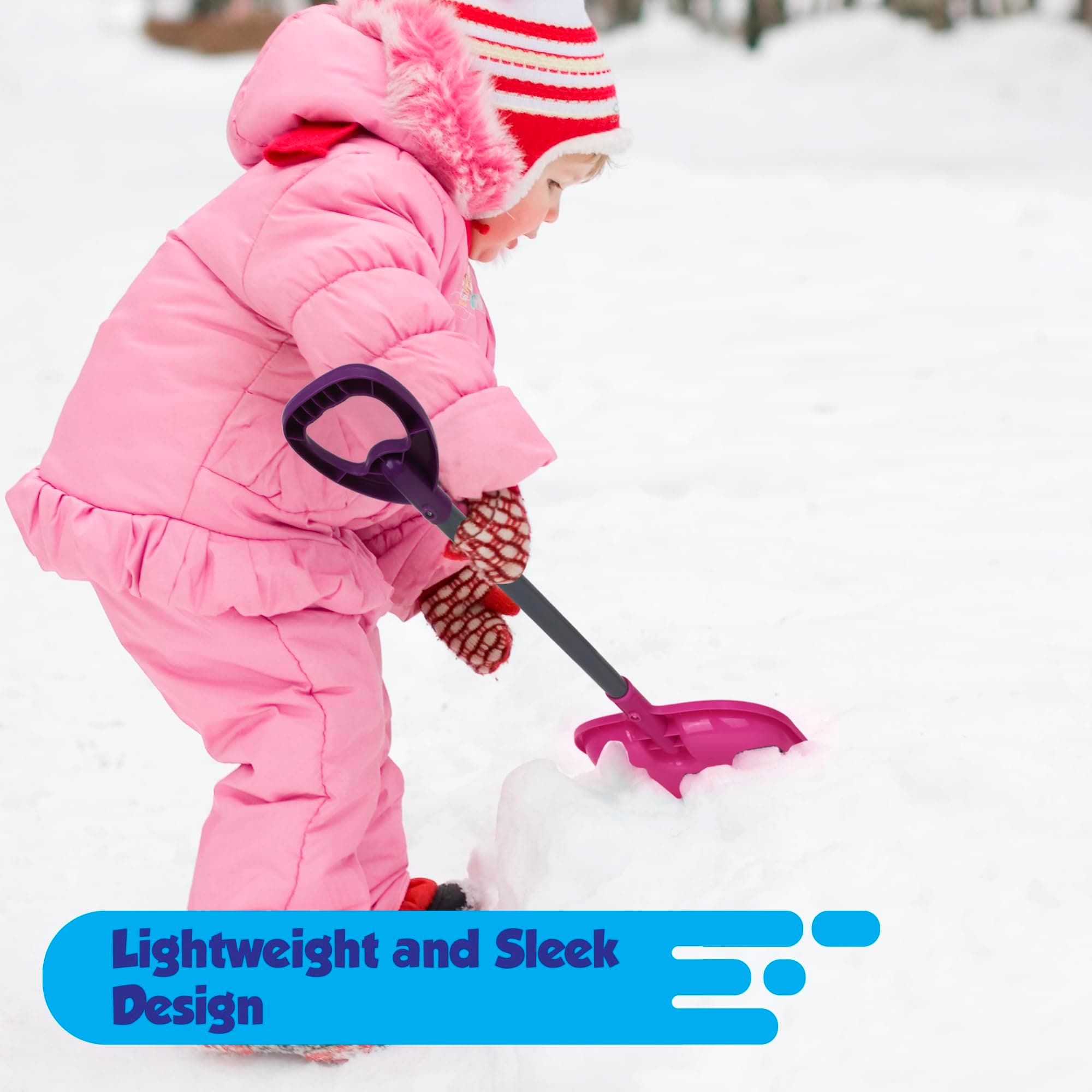 Slippery Racer Kids Outdoor Snow Shovel 27 inch (Green/Blue) - Thumbnail 4