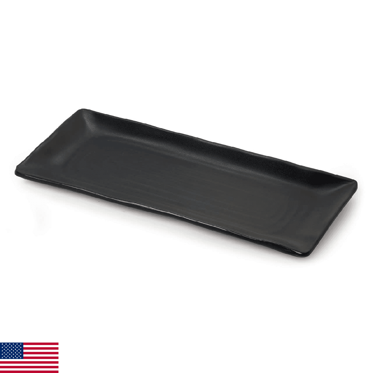 G.E.T. RP-1253-BK-EC 12" x 5.25" Rectangular Platter, Nara, Black, Large, Pack o - Image 1