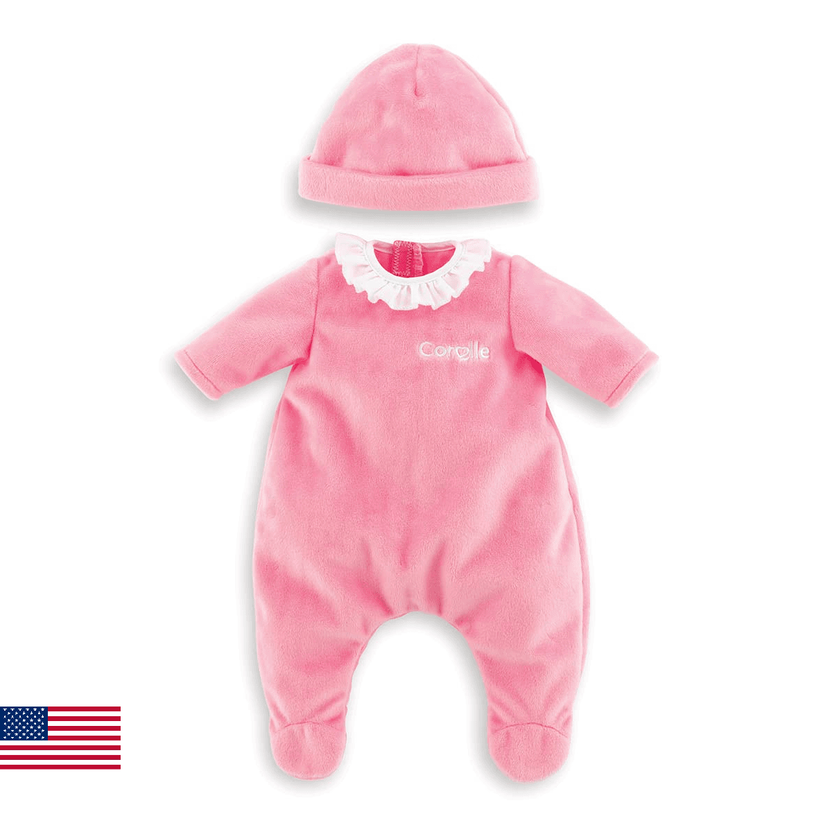 Corolle 14” Baby Doll Outfit - Pink Pajamas - Mon Grand Poupon Outfits and Acces - Image 1