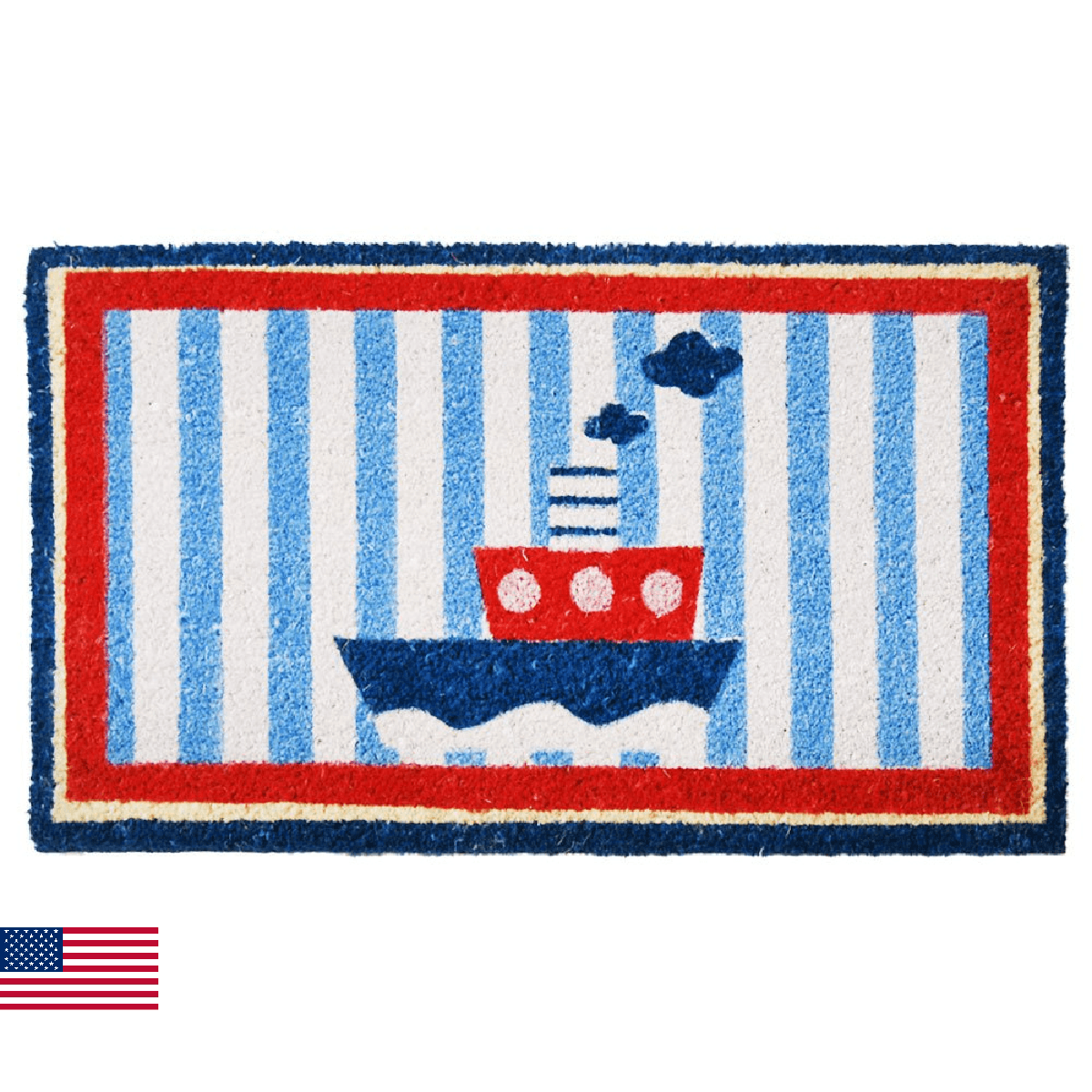 Rubber-Cal 10-106-049 Welcome Aboard Mat Doormat 18x30 Tan - Image 1