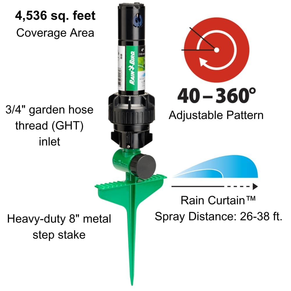 Rain Bird 42SASPG 42SA Gear Drive Rotor Lawn Garden Sprinkler Heavy Duty Green S - Thumbnail 2