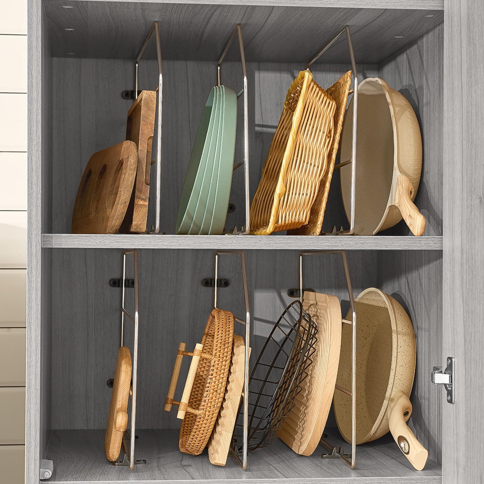 Blulu 6 Pcs Baking Sheet Organizer 12" x 20" Tray Dividers for Cabinets Kitchen - Thumbnail 6