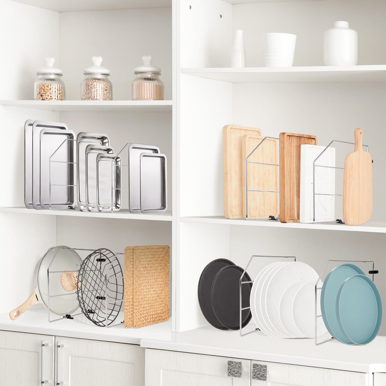 Blulu 6 Pcs Baking Sheet Organizer 12" x 20" Tray Dividers for Cabinets Kitchen - Thumbnail 5