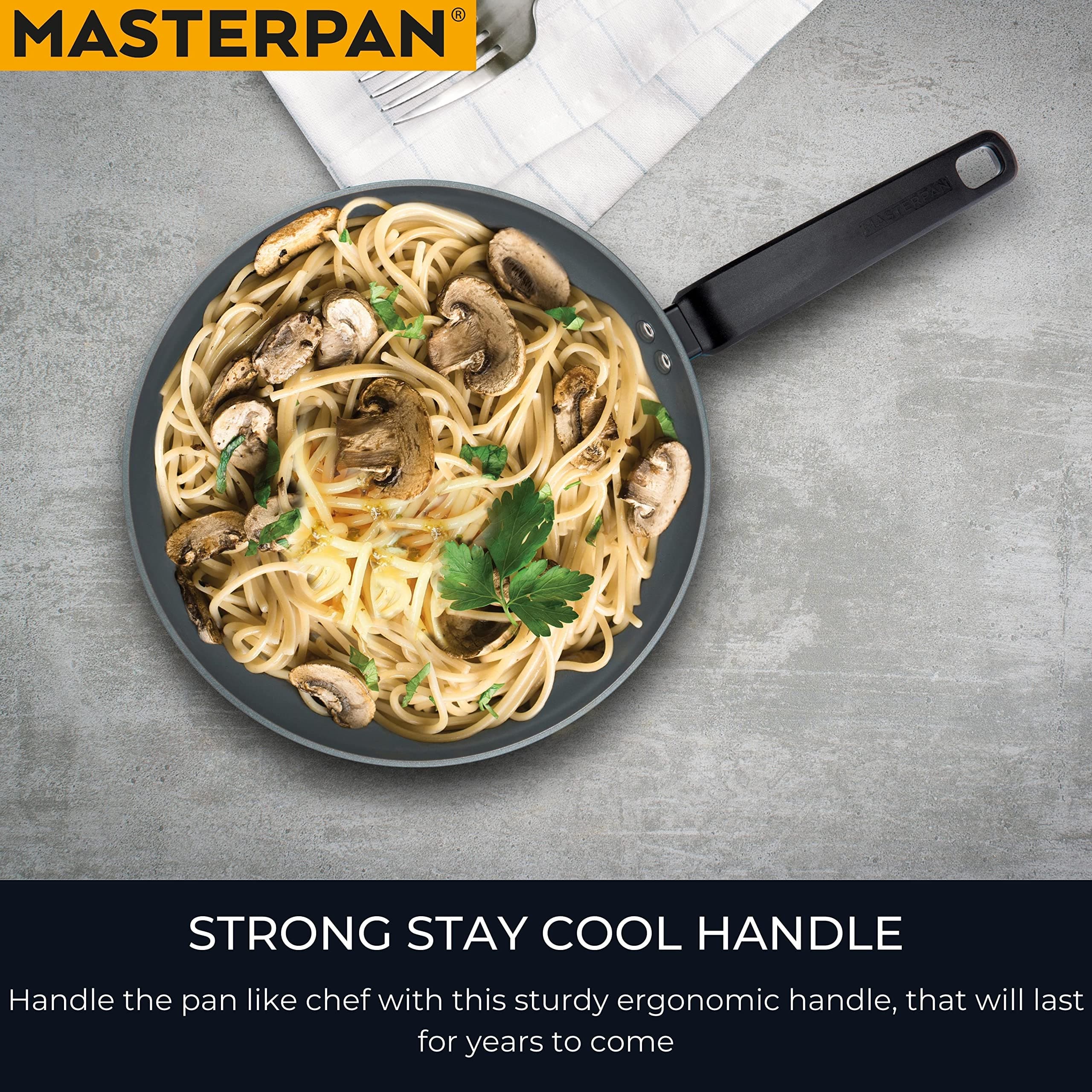 MASTERPAN Healthy Ceramic ILAG Non-Stick Everyday Frying Pan with Bakelite handl - Thumbnail 4