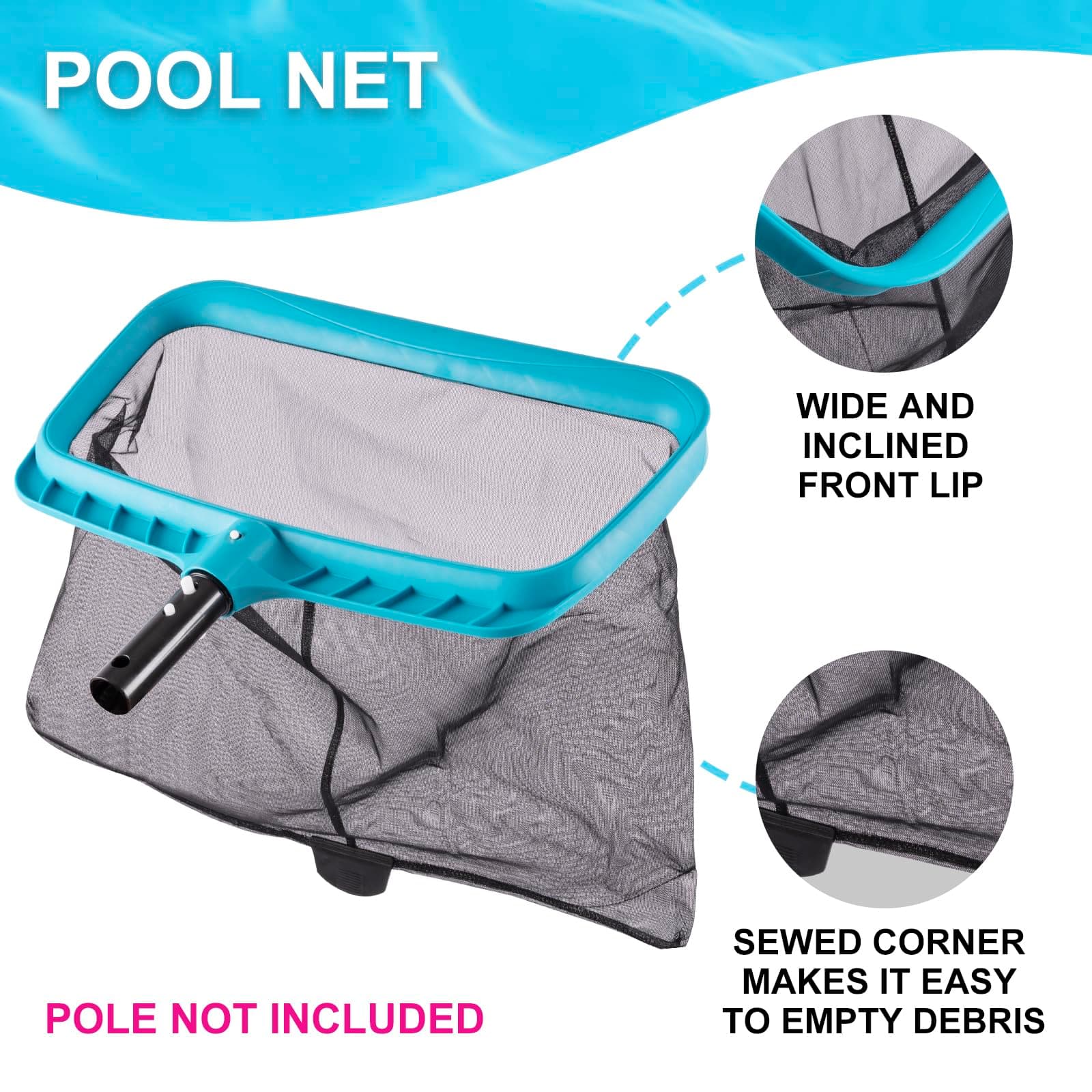 Sepetrel Deluxe Pool Cleaning Kit: 2 Brush Heads, 2 Skimmers - NO Pole - Thumbnail 4