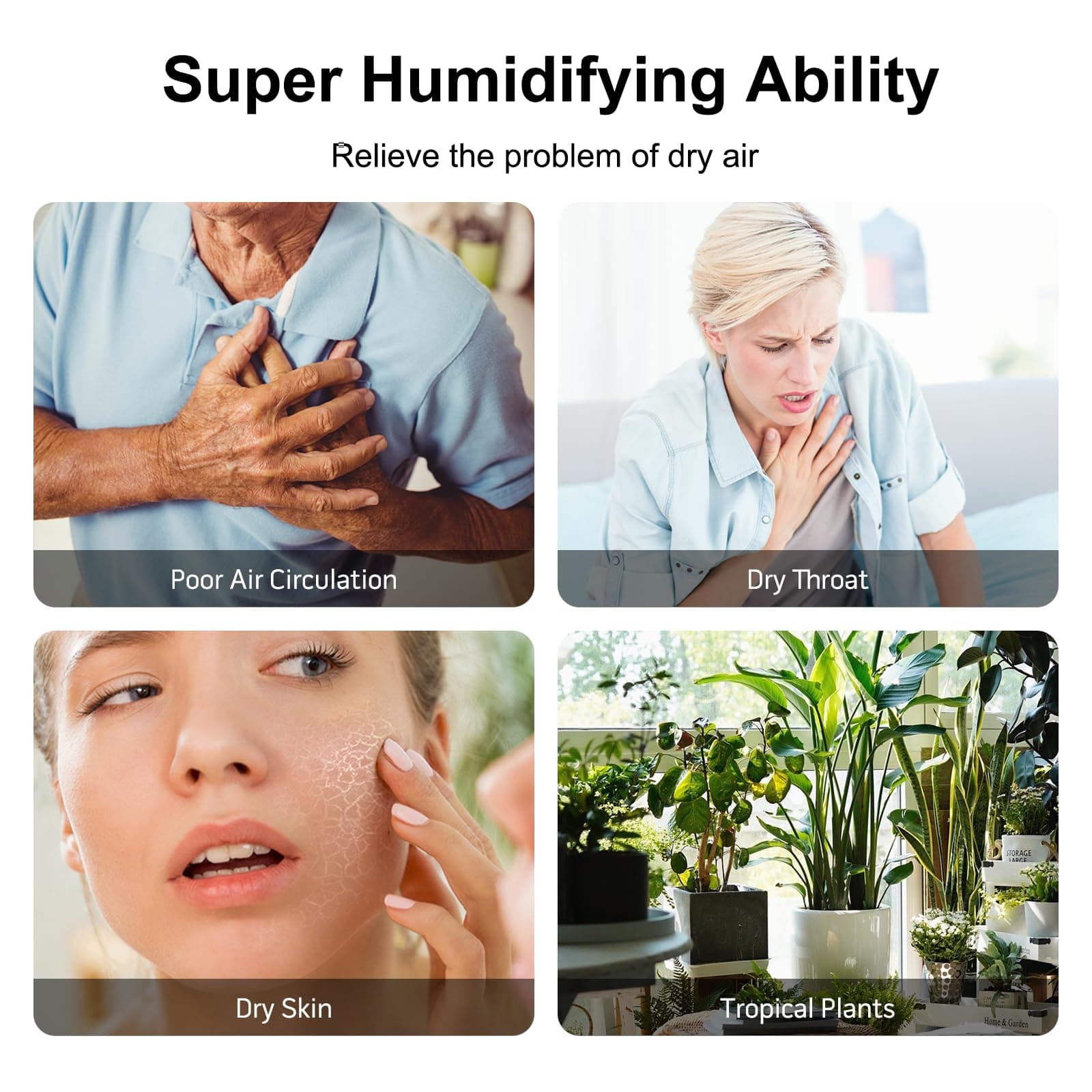 MEGAWISE 2025 Large Capacity Humidifier, 6L Top Fill Design, 50H Runtime, Ultra - Thumbnail 4