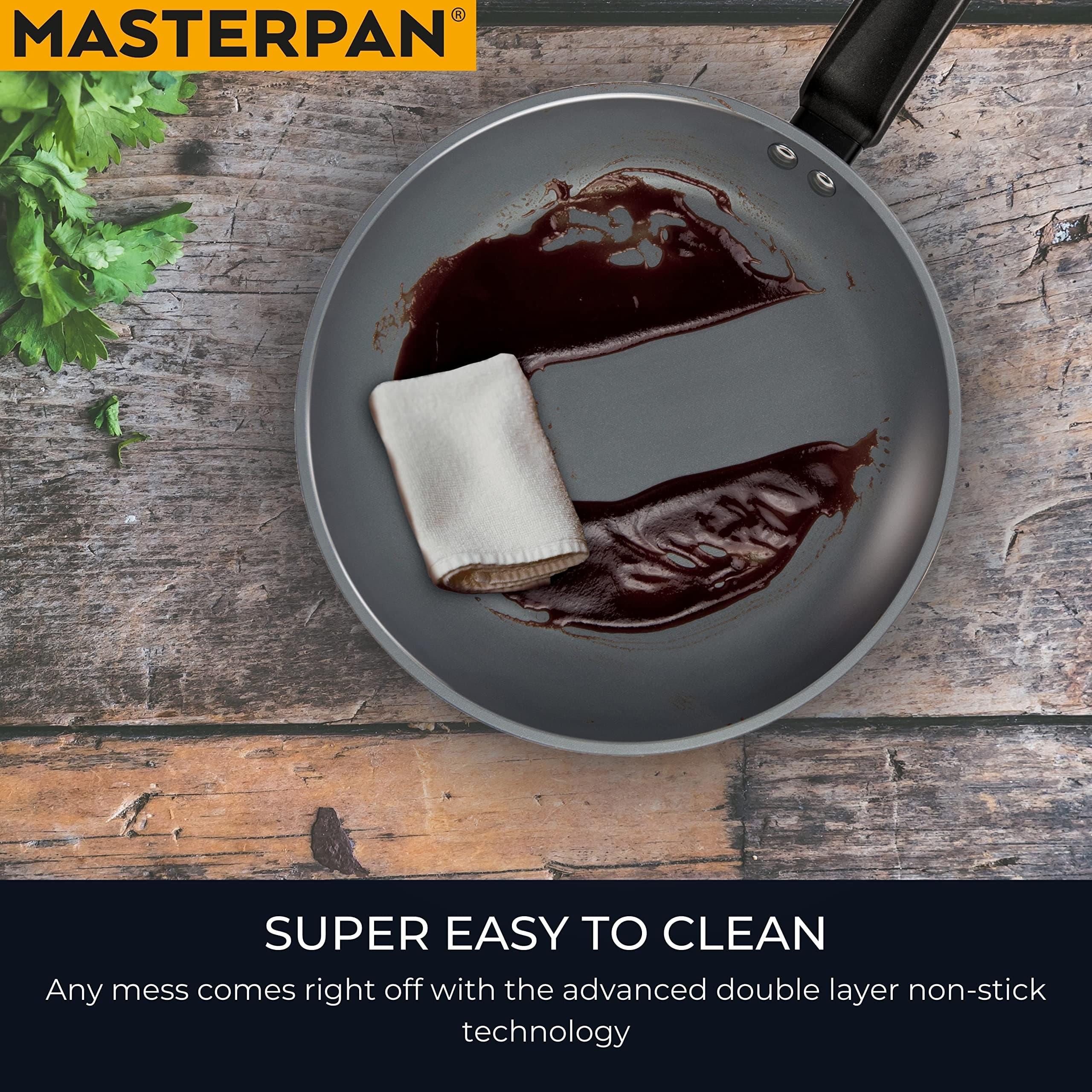 MASTERPAN Healthy Ceramic ILAG Non-Stick Everyday Frying Pan with Bakelite handl - Thumbnail 5