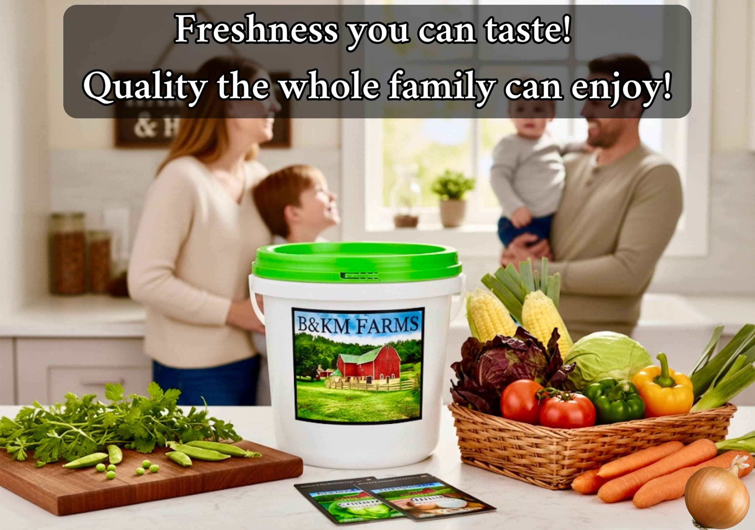 B&KM Farms Survival Seed Kit: 20,000+ Non-GMO Fruit & Vegetable Seeds, 5+ Yr Sup - Thumbnail 8