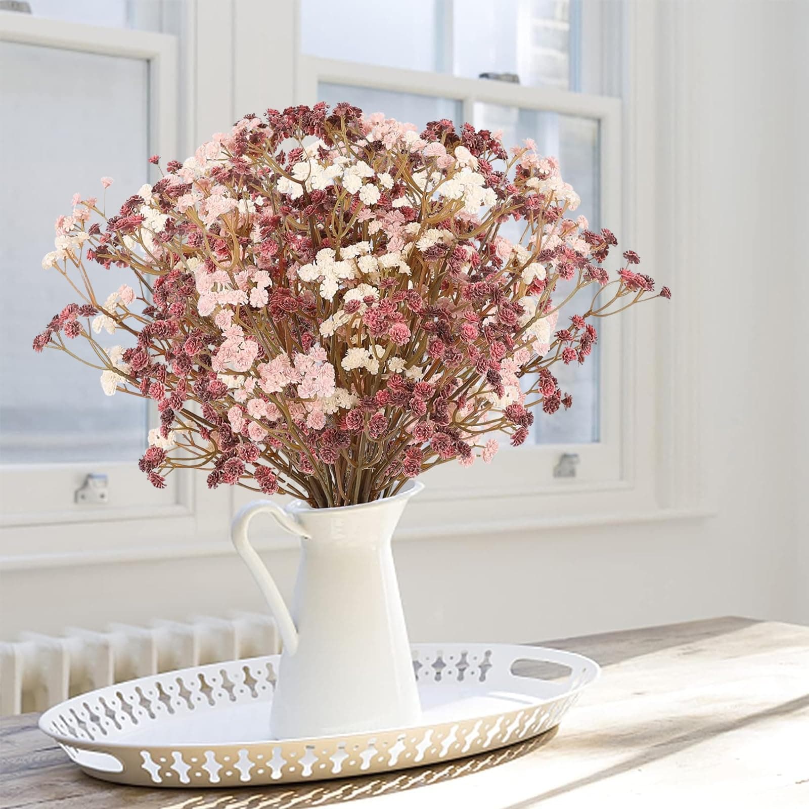 N&T NIETING Babys Breath Artificial Flowers Bulk, 24Pcs Fake Gypsophila Bouquet - Thumbnail 4