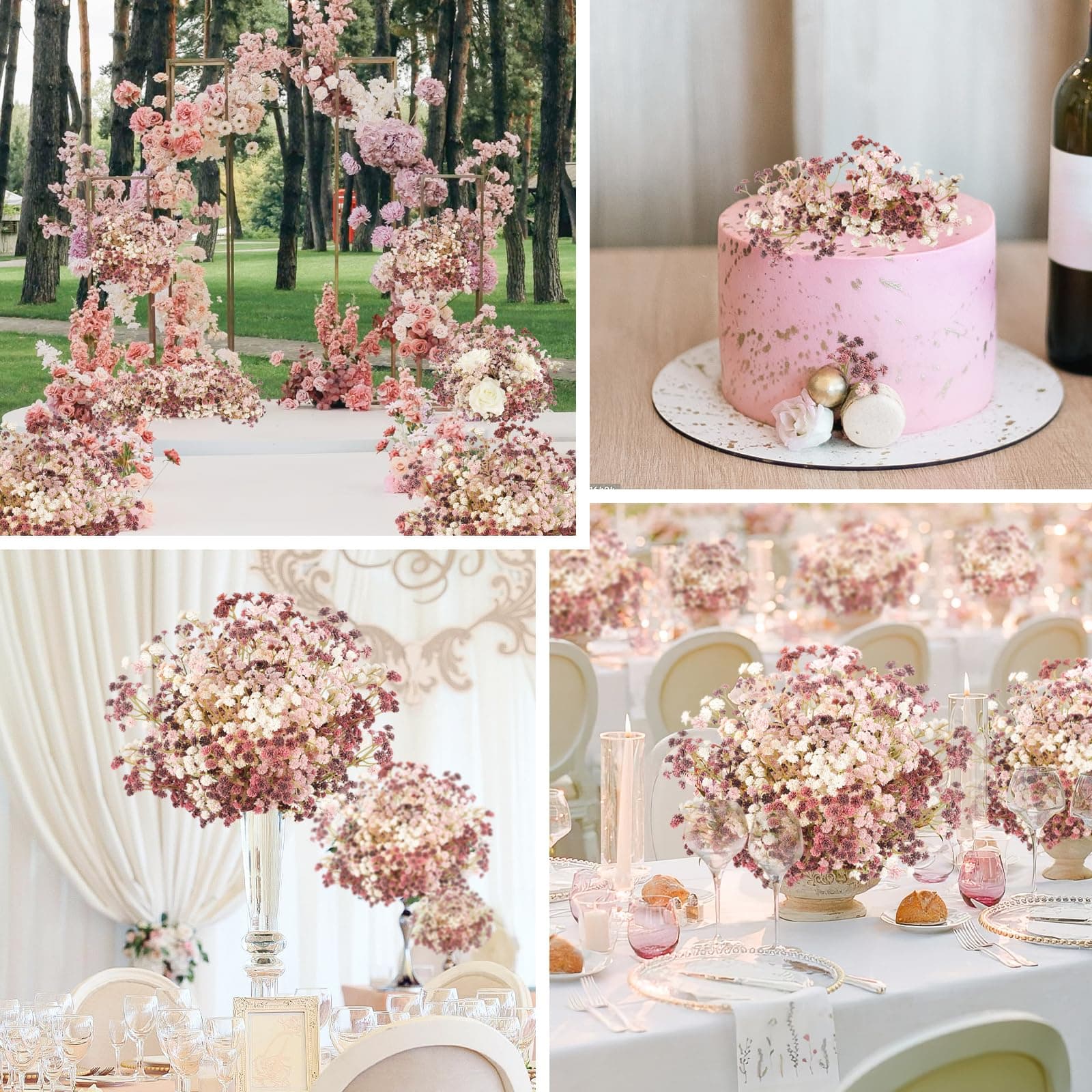 N&T NIETING Babys Breath Artificial Flowers Bulk, 24Pcs Fake Gypsophila Bouquet - Thumbnail 5