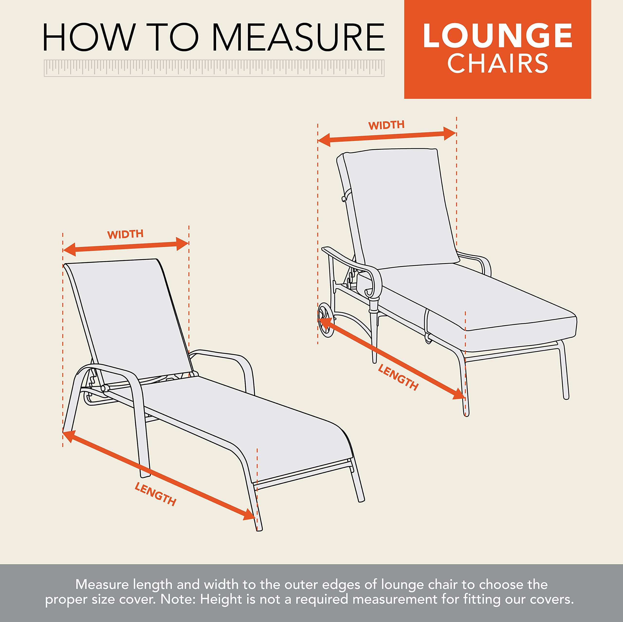 Modern Leisure Basics Patio Chaise Lounge Chair Cover Weather-Resistant Fabric F - Thumbnail 5