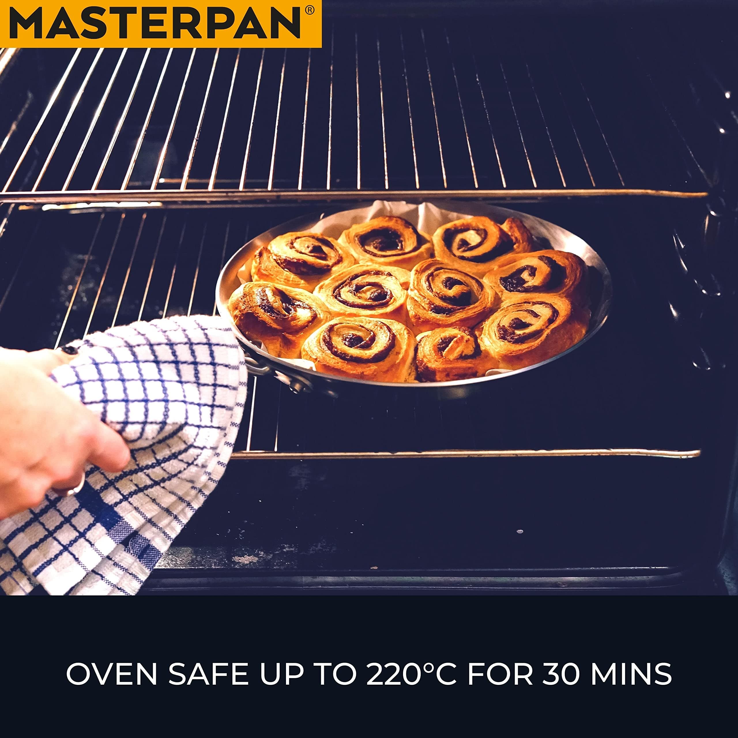 MASTERPAN Healthy Ceramic ILAG Non-Stick Everyday Frying Pan with Bakelite handl - Thumbnail 6