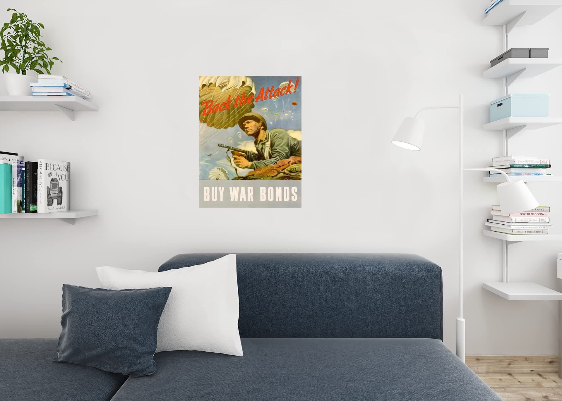 WPA War Propaganda Back The Attack Buy War Bonds WWII War Savings Motivational C - Thumbnail 5